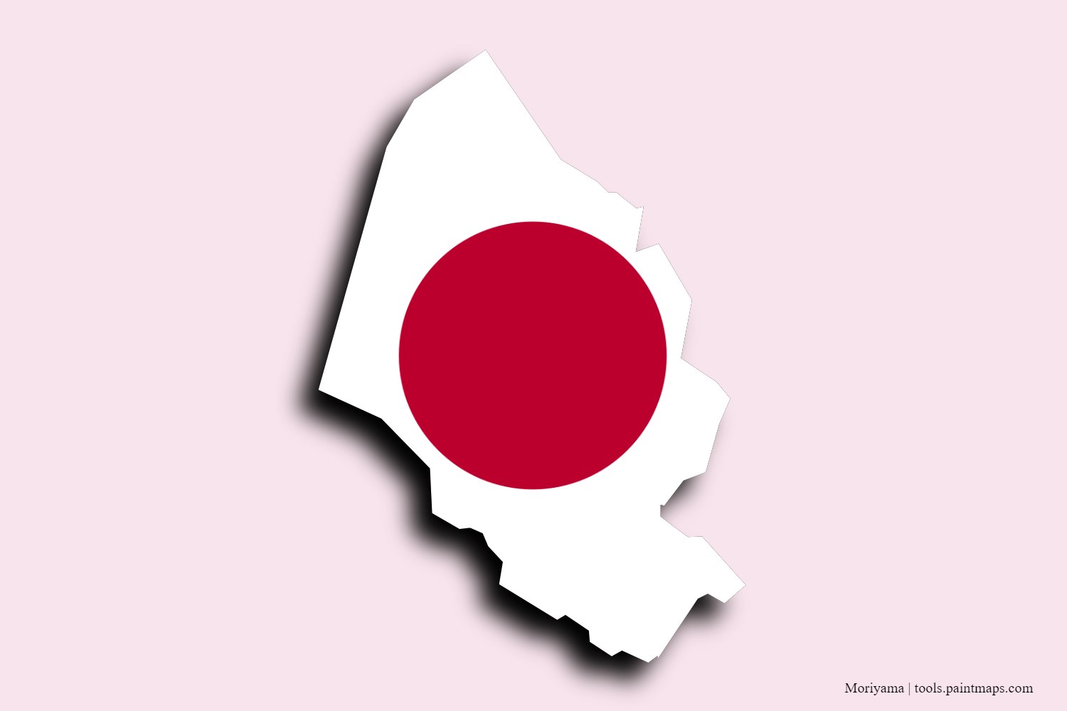 flag map of Moriyama with 3D shadow effect