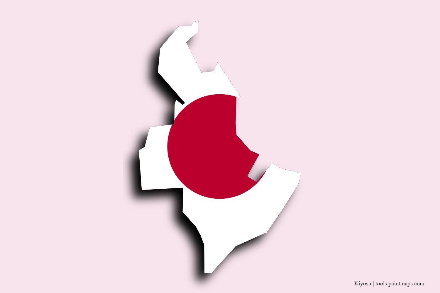 flag map of Kiyosu with 3D shadow effect