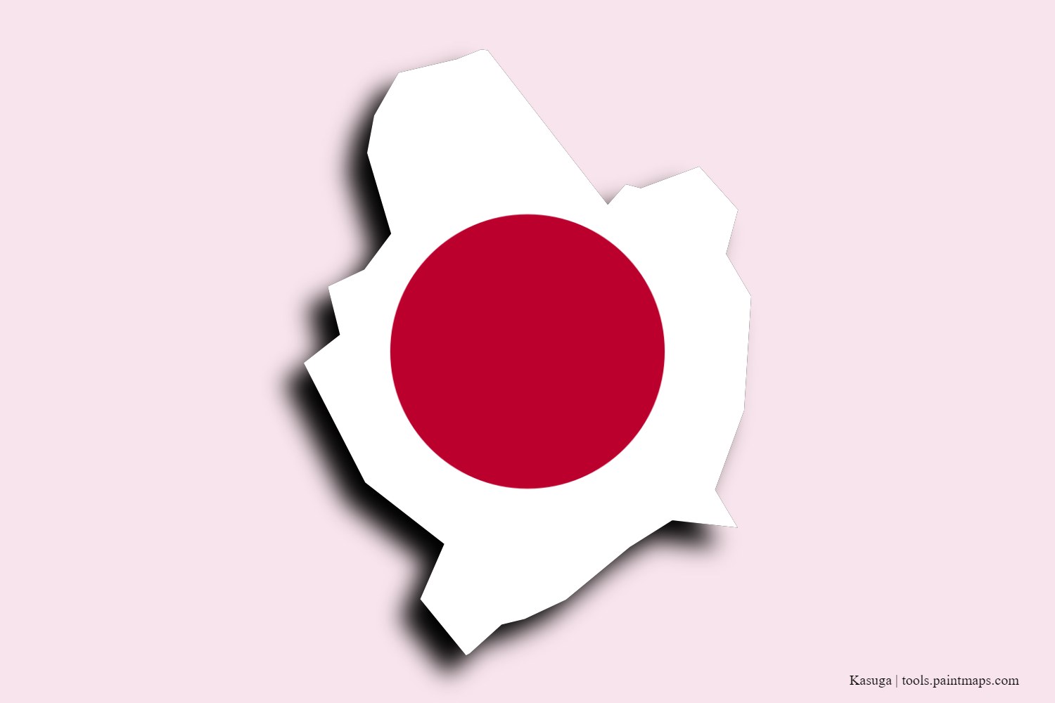 flag map of Kasuga with 3D shadow effect