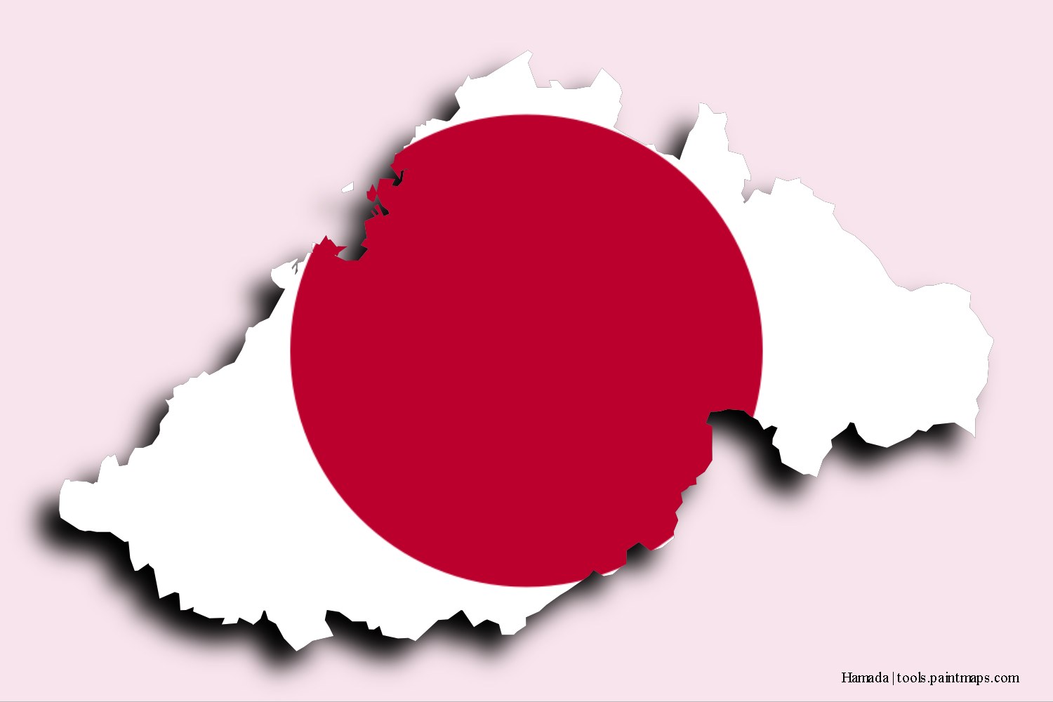 flag map of Hamada with 3D shadow effect