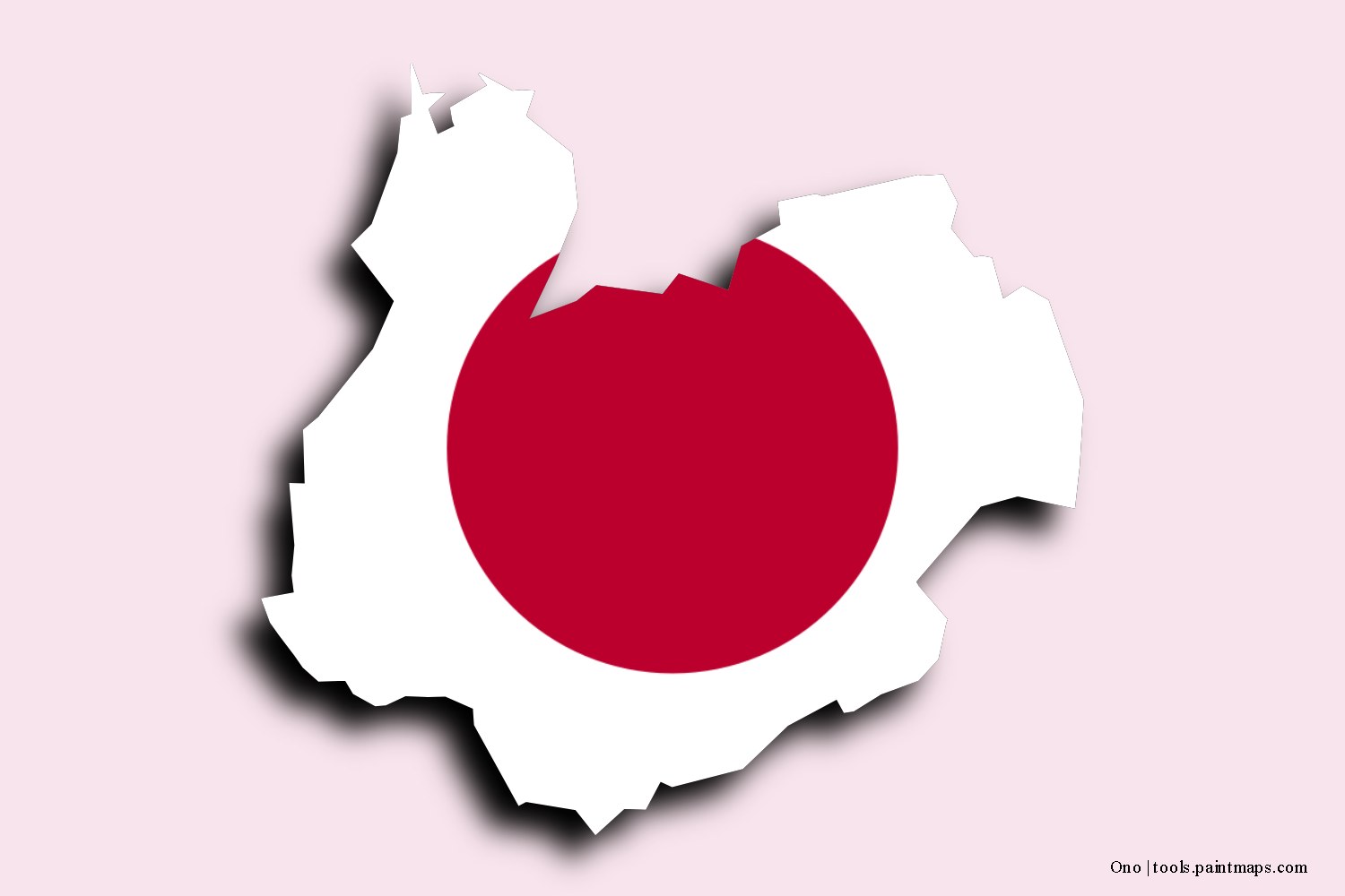 flag map of Ono with 3D shadow effect