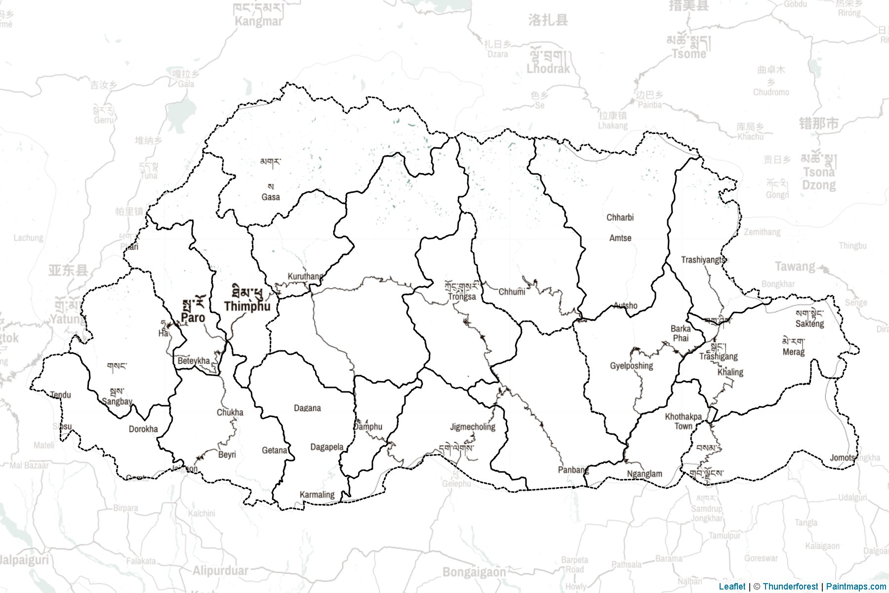 Bhutan  Map Cropping Samples-2