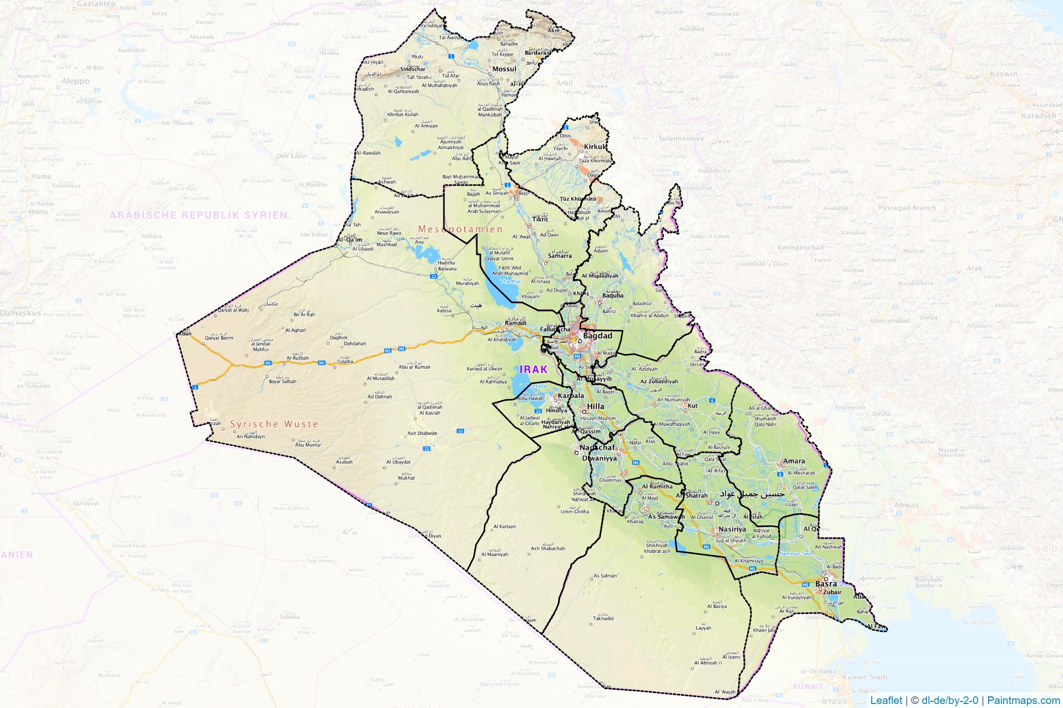 Muestras de recorte de mapas Irak -1