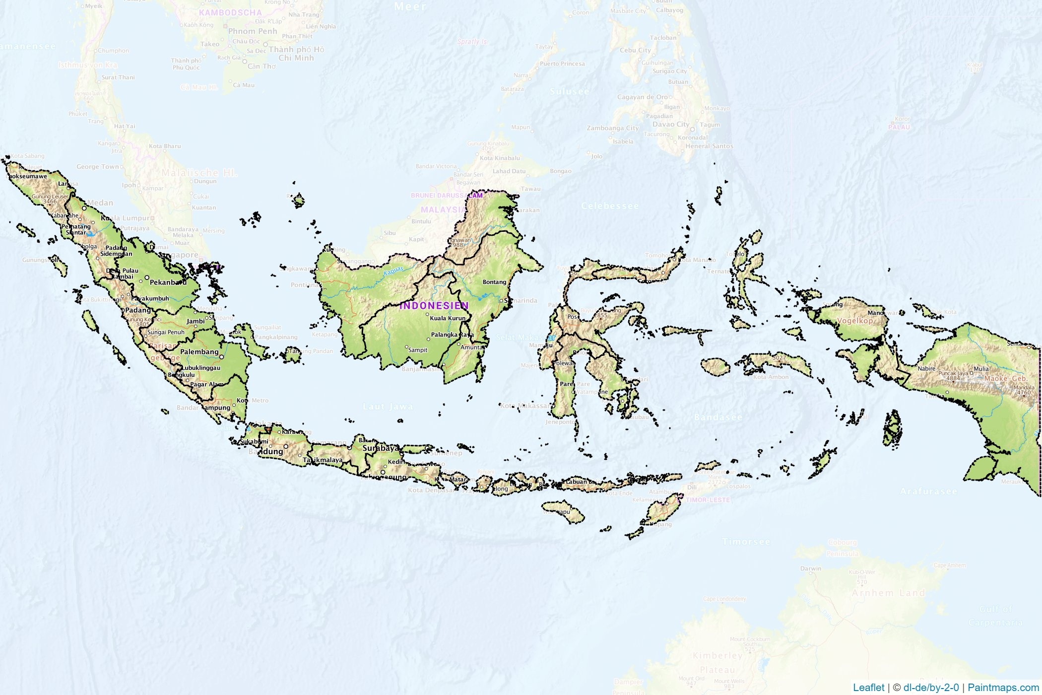 Muestras de recorte de mapas Indonesia -1