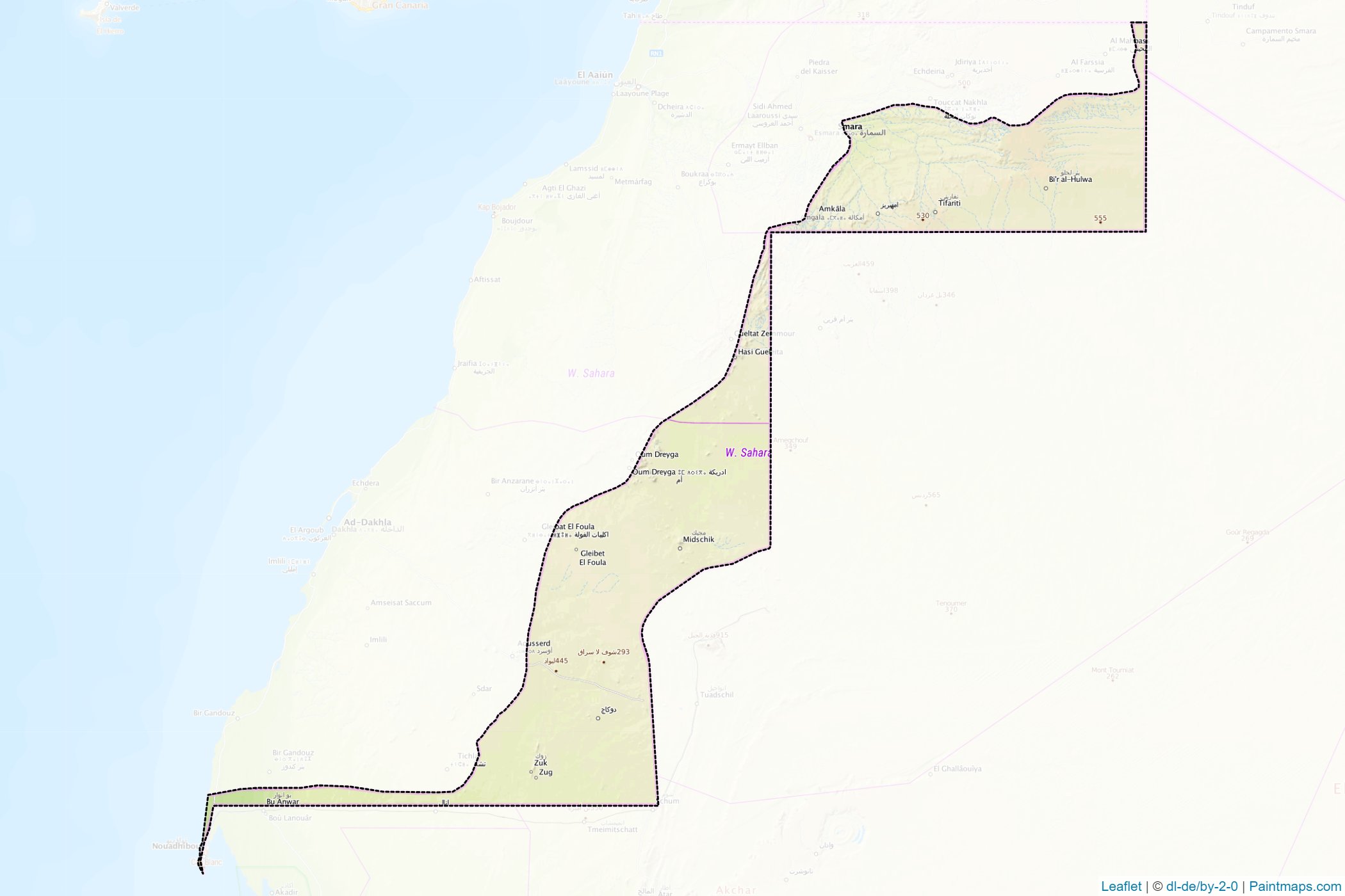 Western Sahara  Map Cropping Samples-1