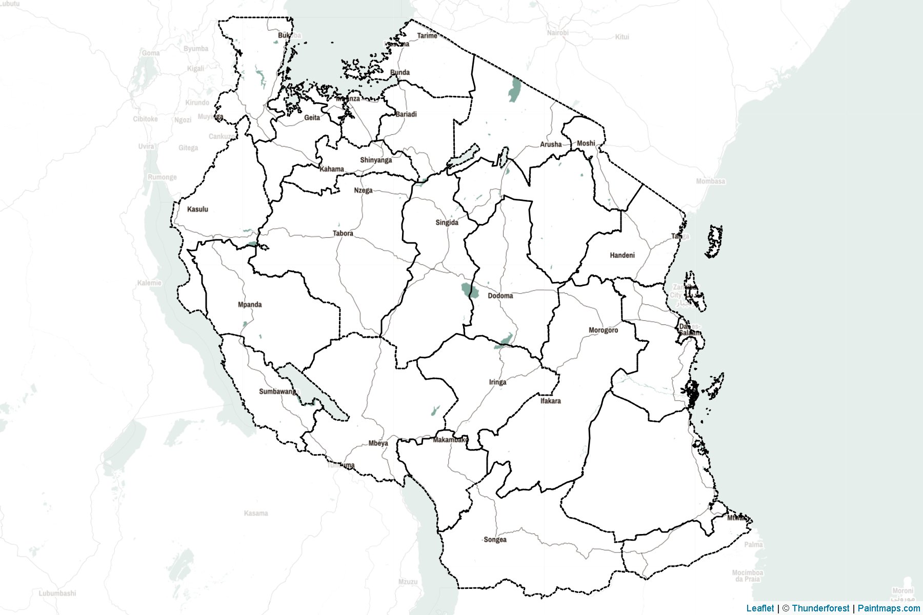 Muestras de recorte de mapas Tanzania -2