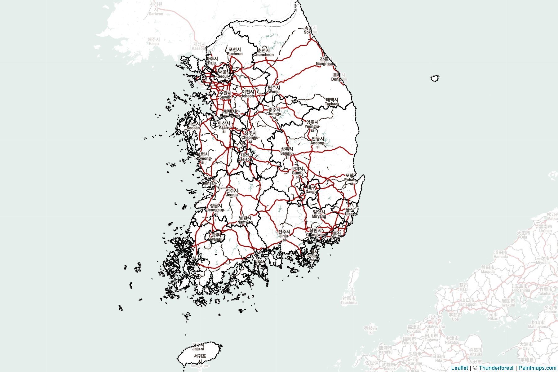 Muestras de recorte de mapas Corea del Sur -2