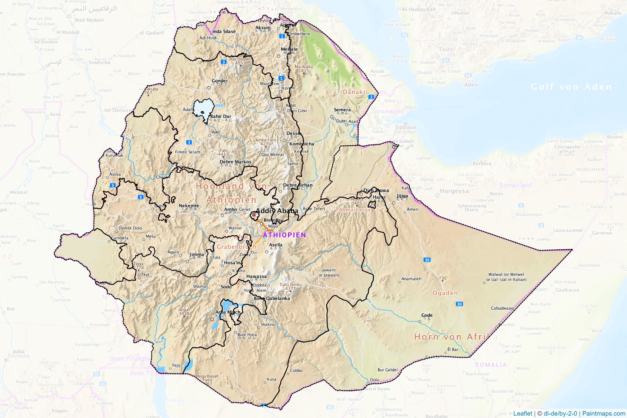 Muestras de recorte de mapas Etiopía -1