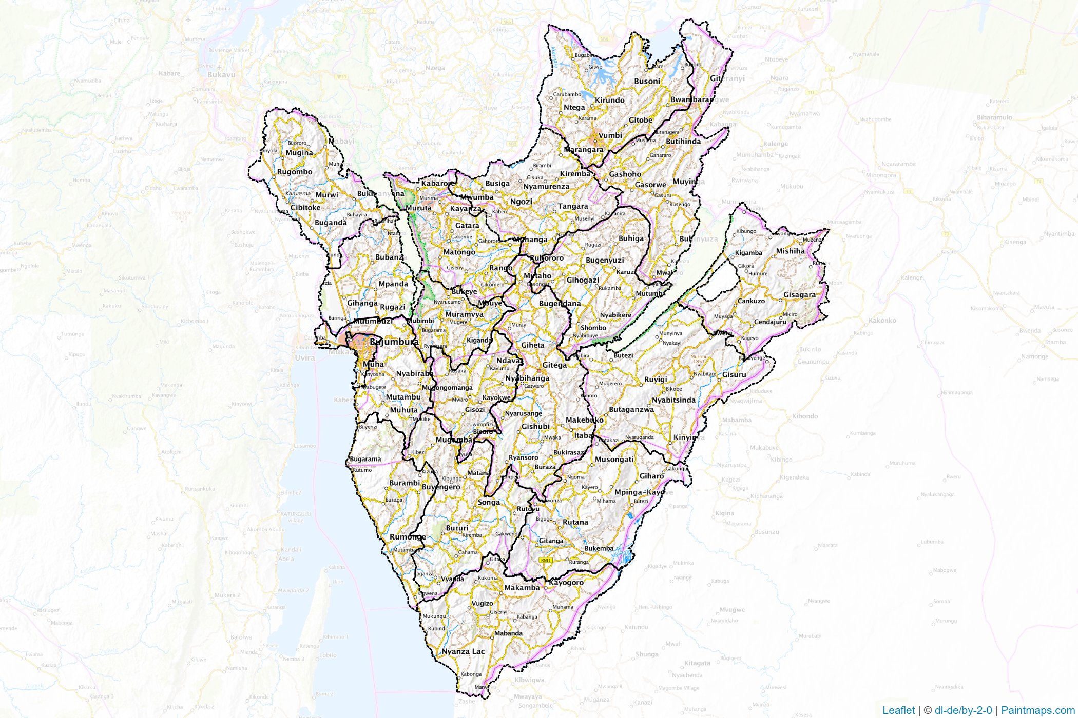 Muestras de recorte de mapas Burundi -1