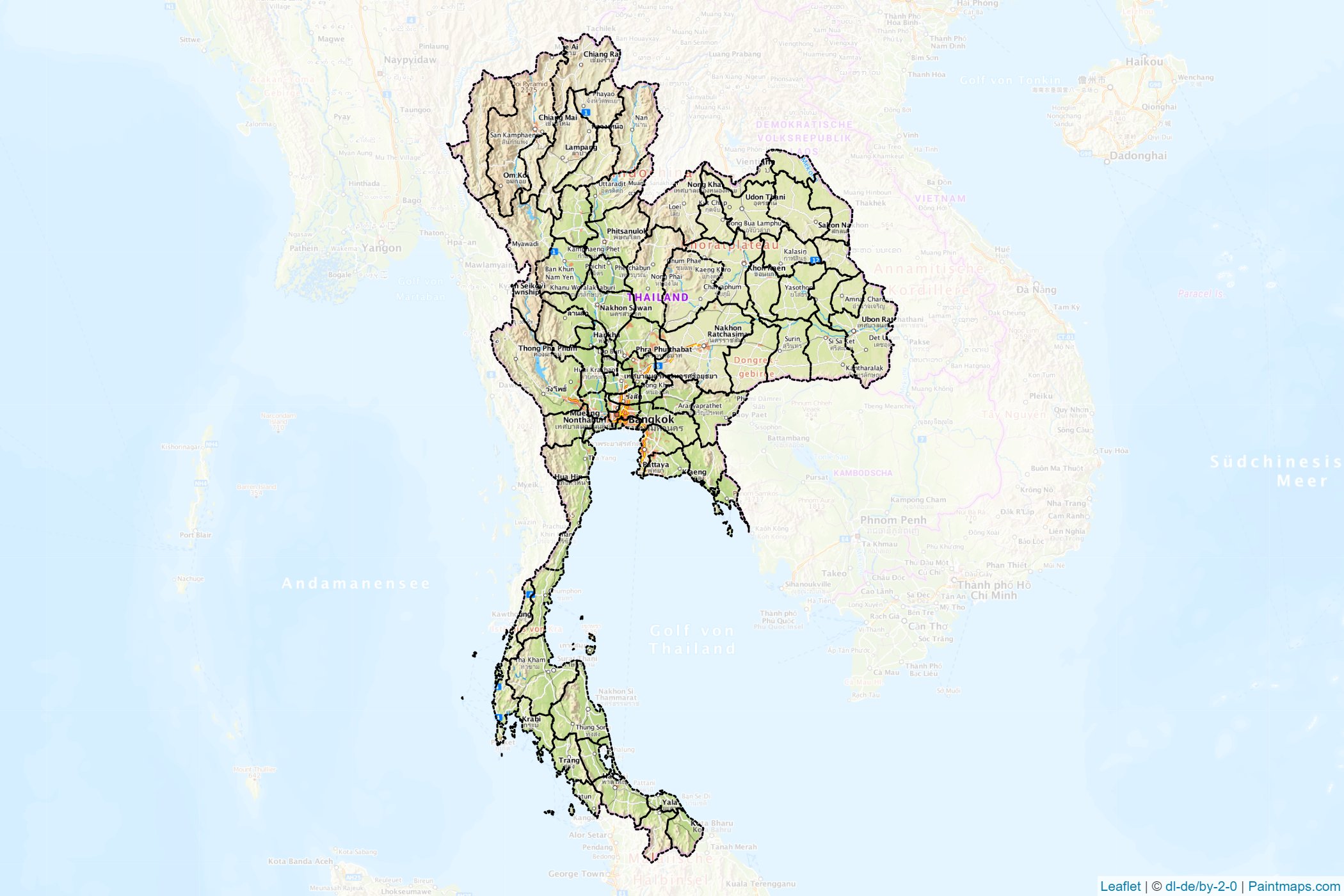 Tayland  Haritası Örnekleri-1