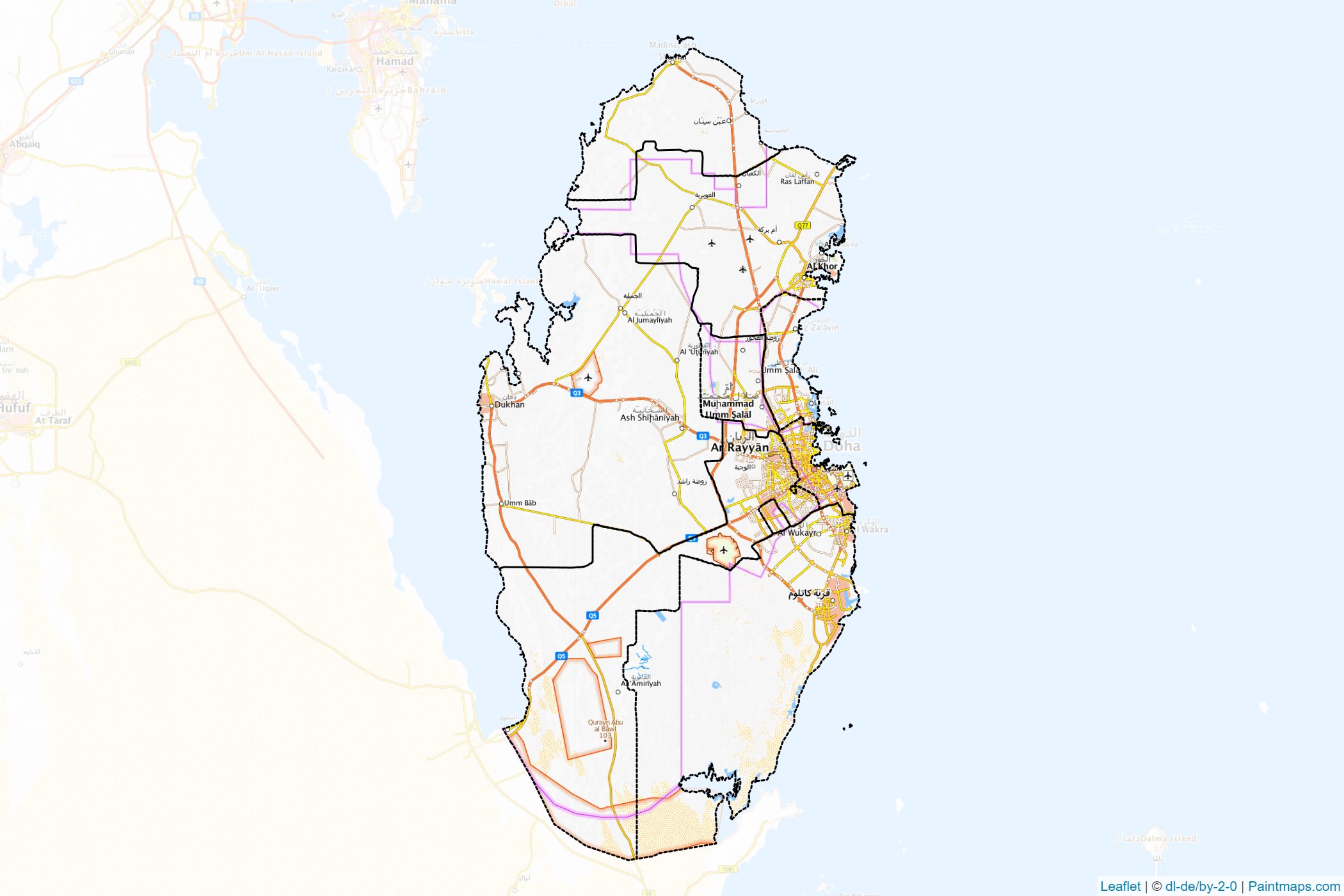 Muestras de recorte de mapas Katar -1