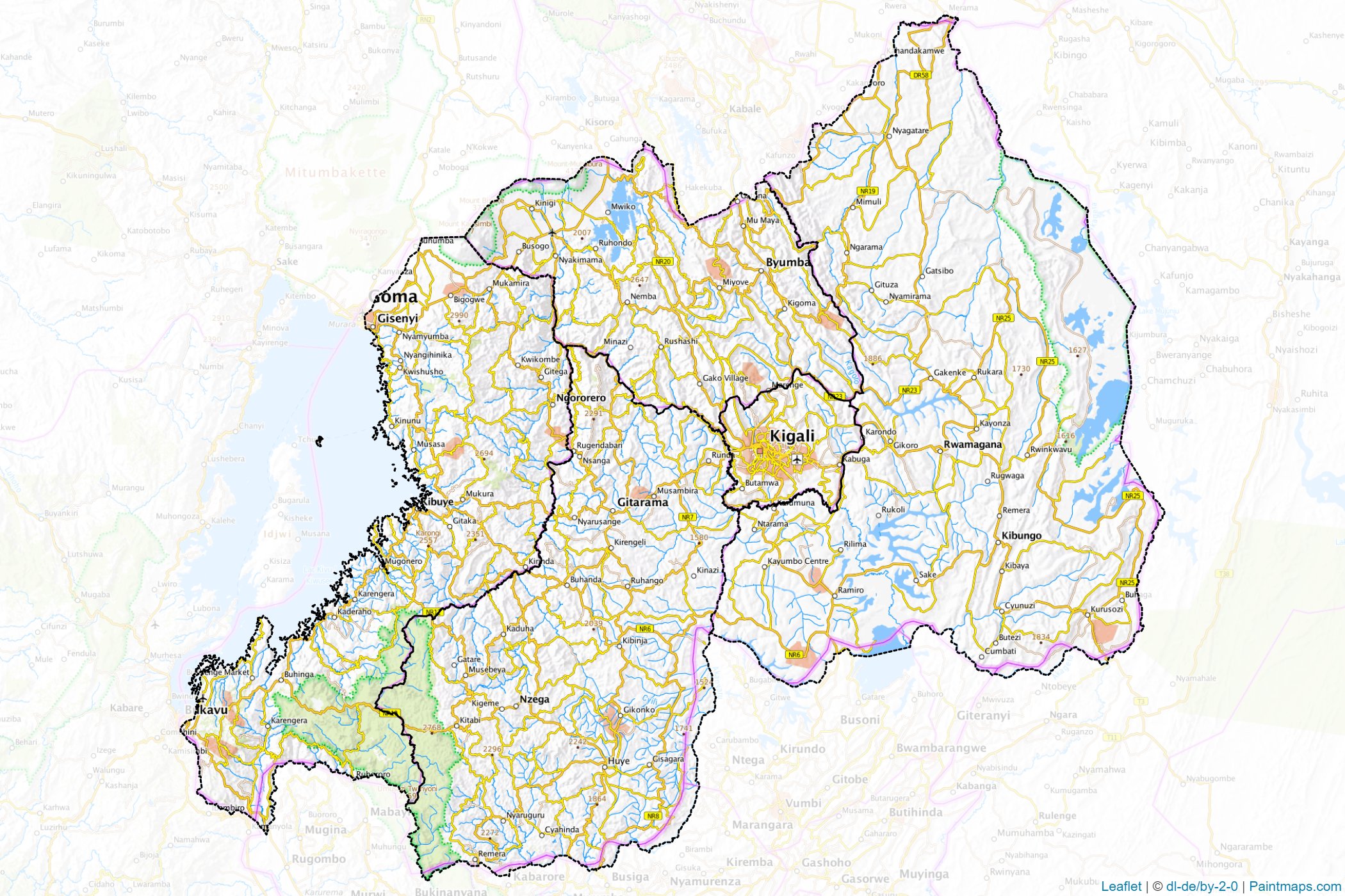 Ruanda  Haritası Örnekleri-1