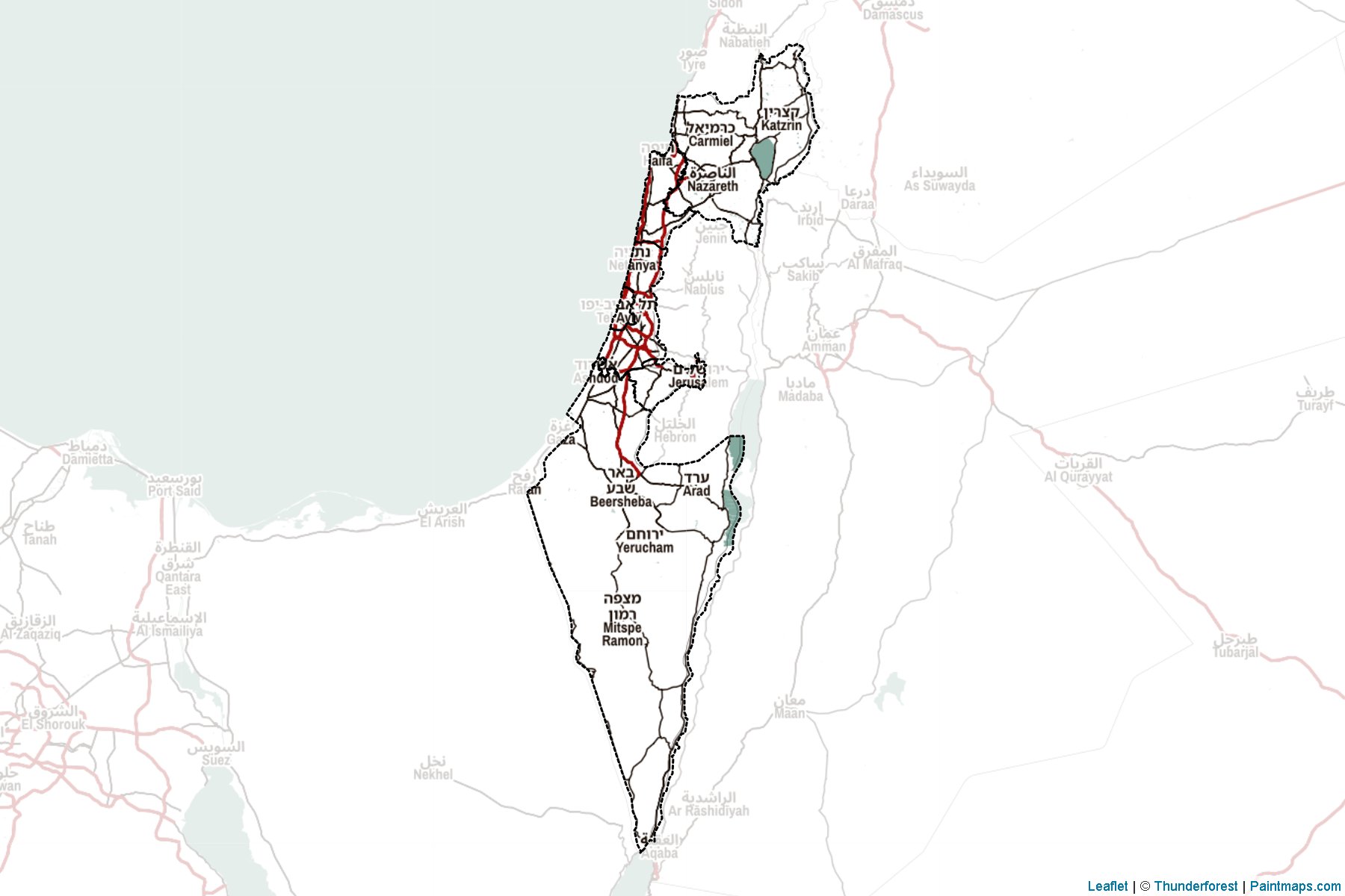 Muestras de recorte de mapas Israel -2