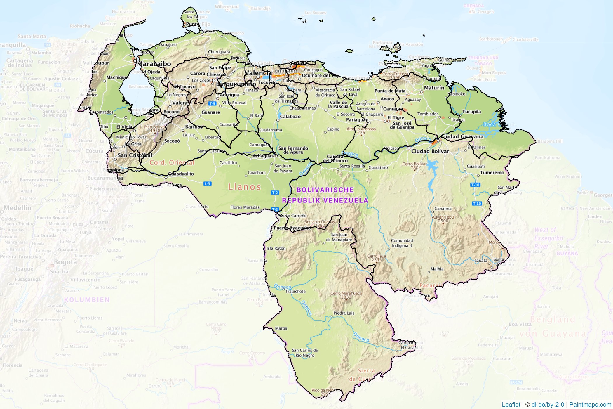 Muestras de recorte de mapas Venezuela -1