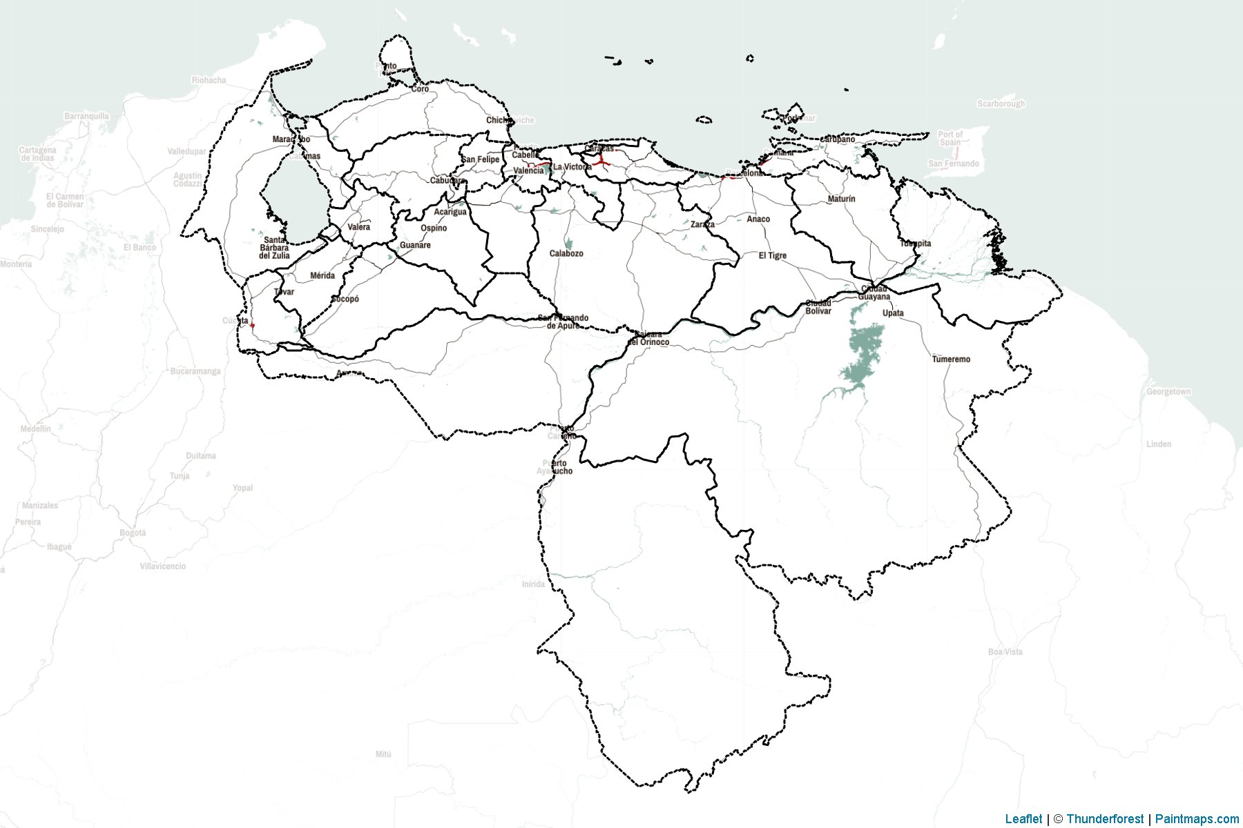 Venezuela  Haritası Örnekleri-2