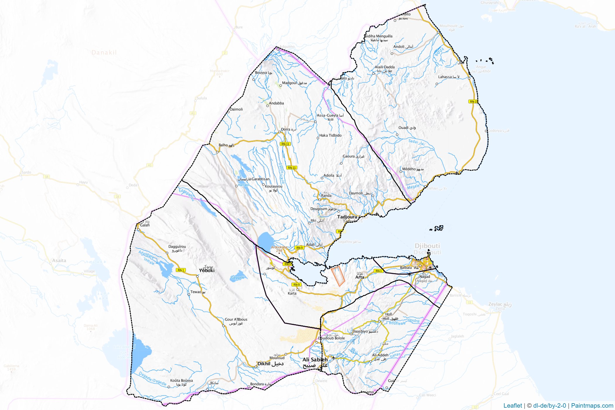 Muestras de recorte de mapas Djibouti -1