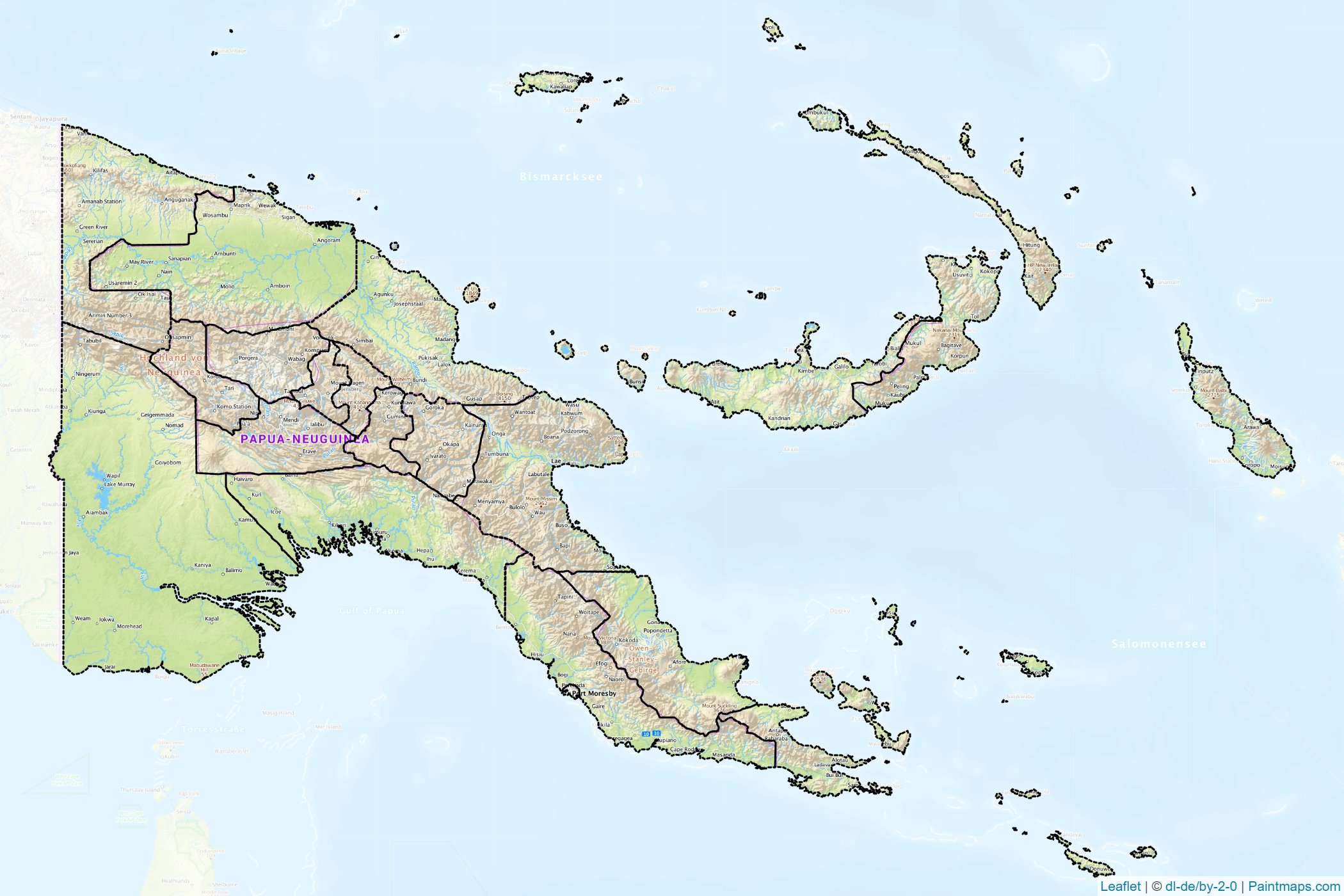 Muestras de recorte de mapas Papúa Nueva Guinea -1