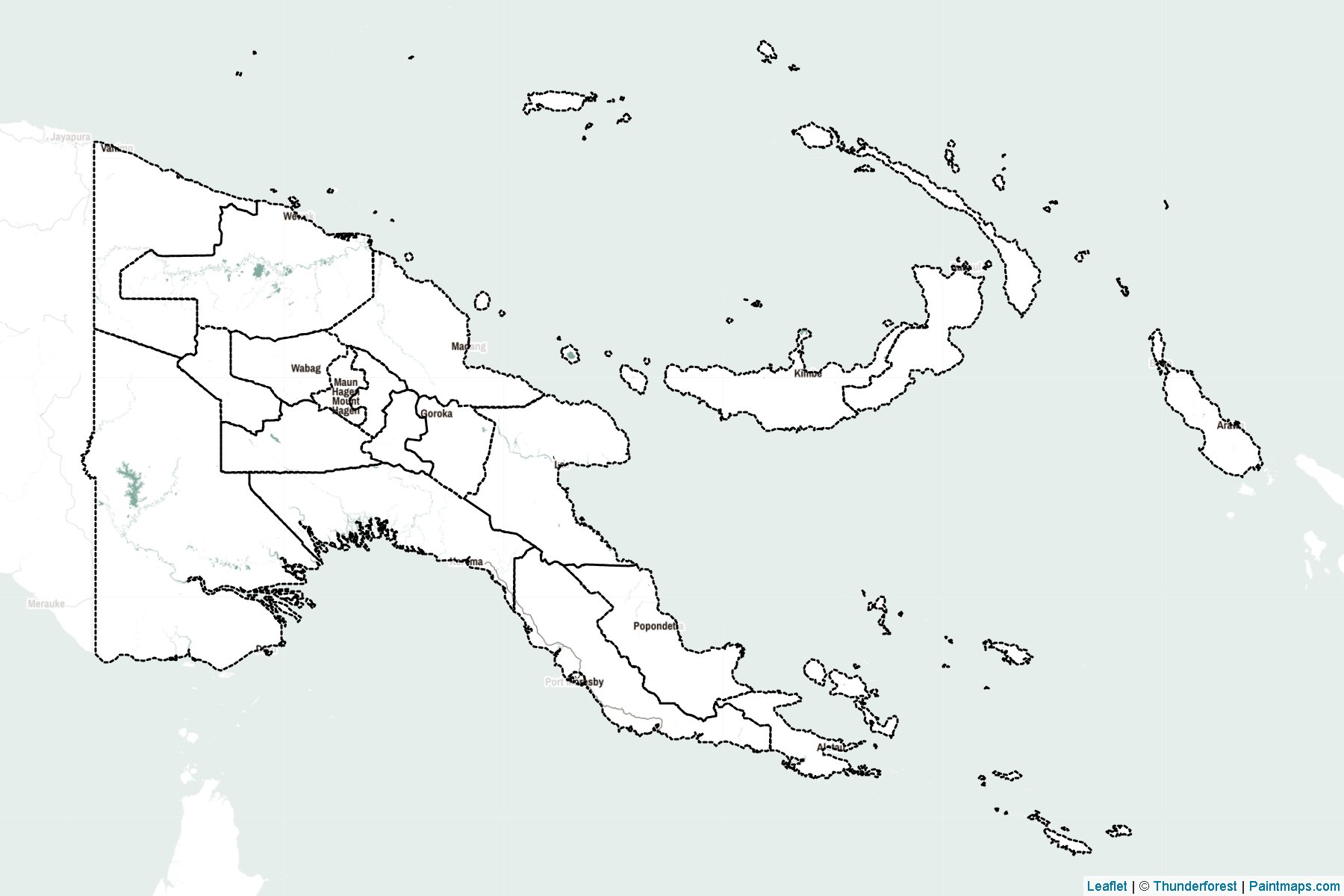 Muestras de recorte de mapas Papúa Nueva Guinea -2