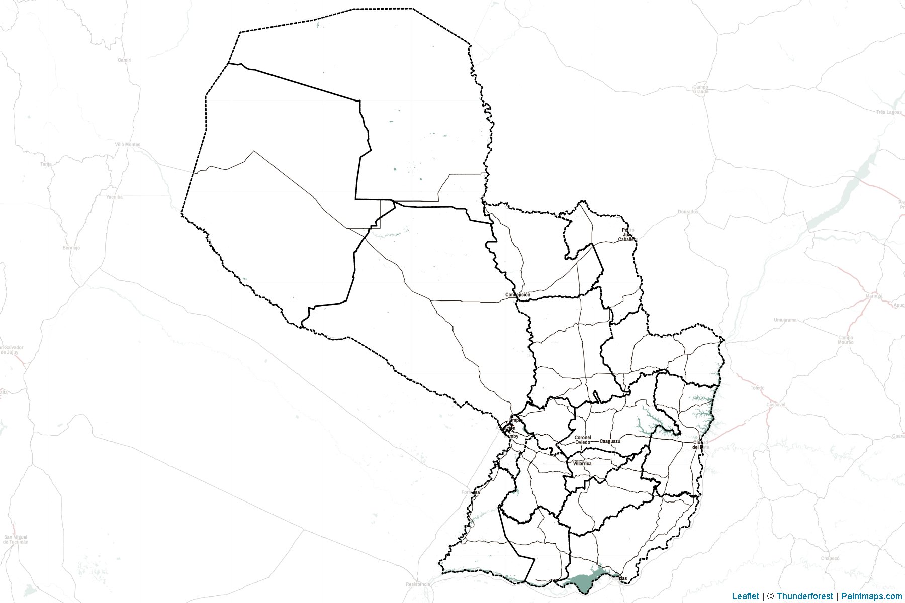 Muestras de recorte de mapas Paraguay -2