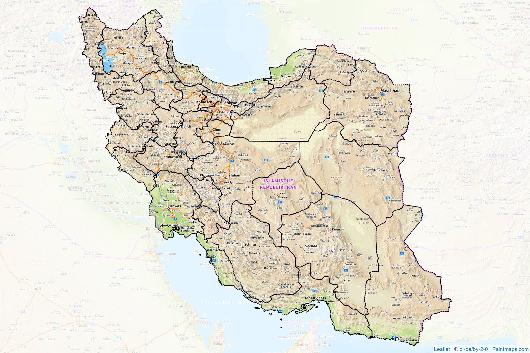 Muestras de recorte de mapas Irán -1