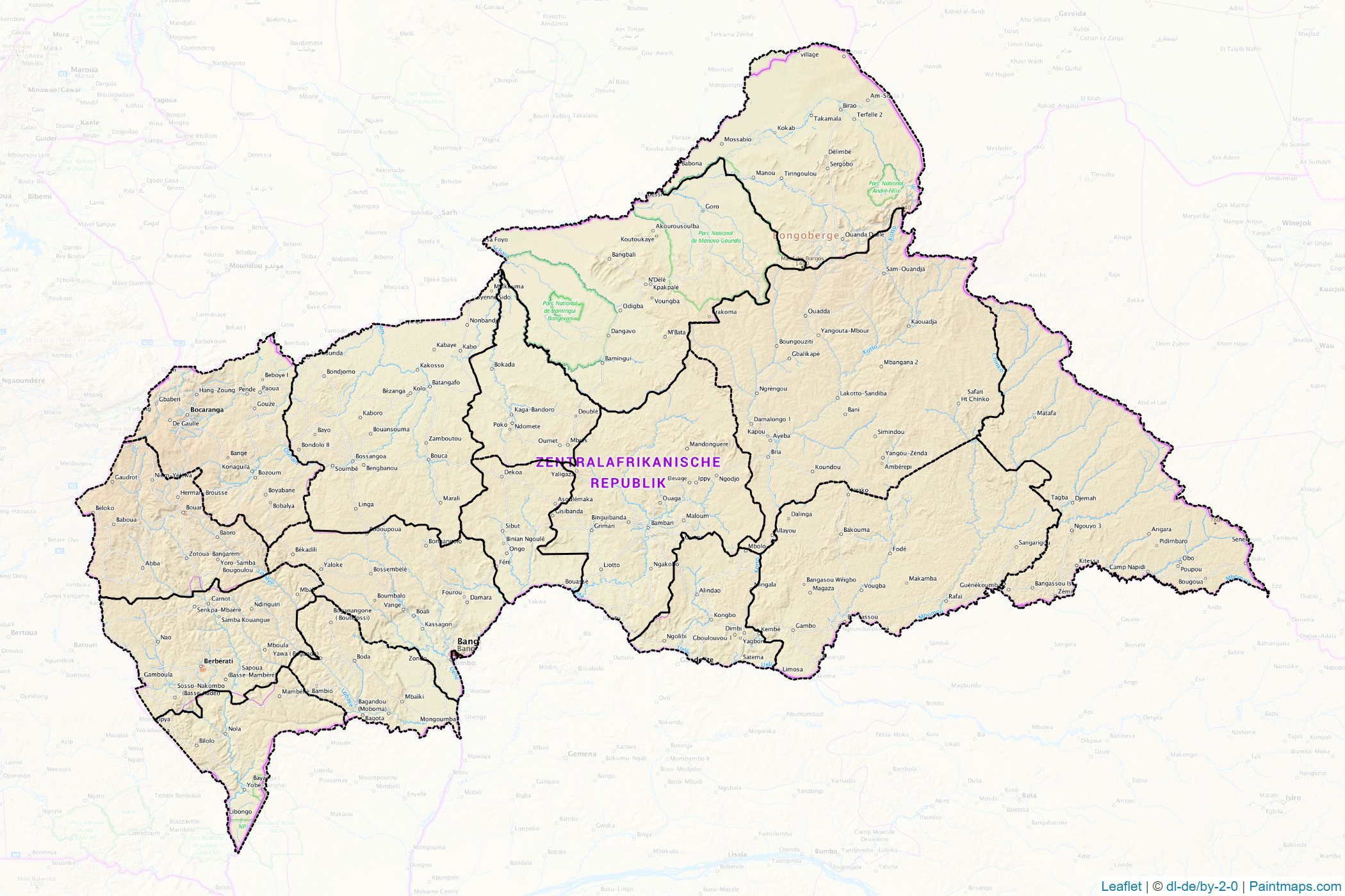 Central African Republic  Map Cropping Samples-1