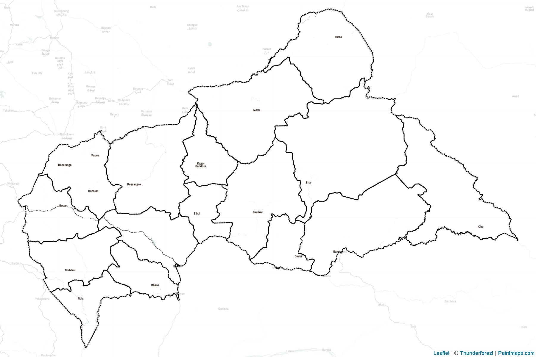 Orta Afrika Cumhuriyeti  Haritası Örnekleri-2