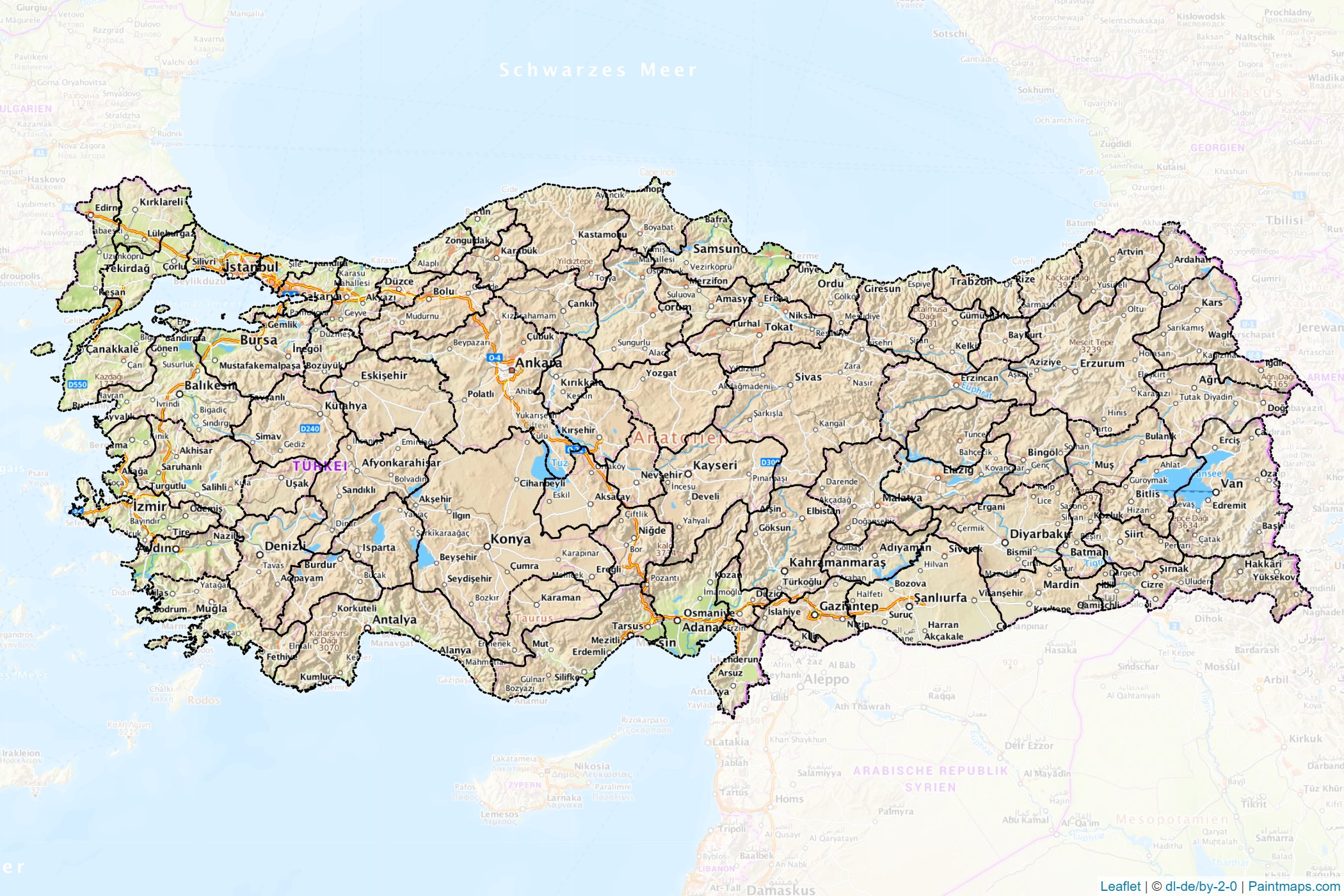 Muestras de recorte de mapas Turquía -1