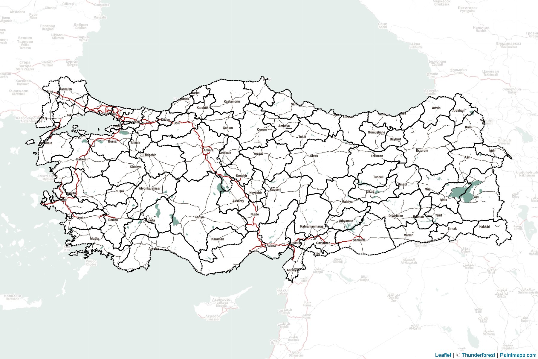 Muestras de recorte de mapas Turquía -2