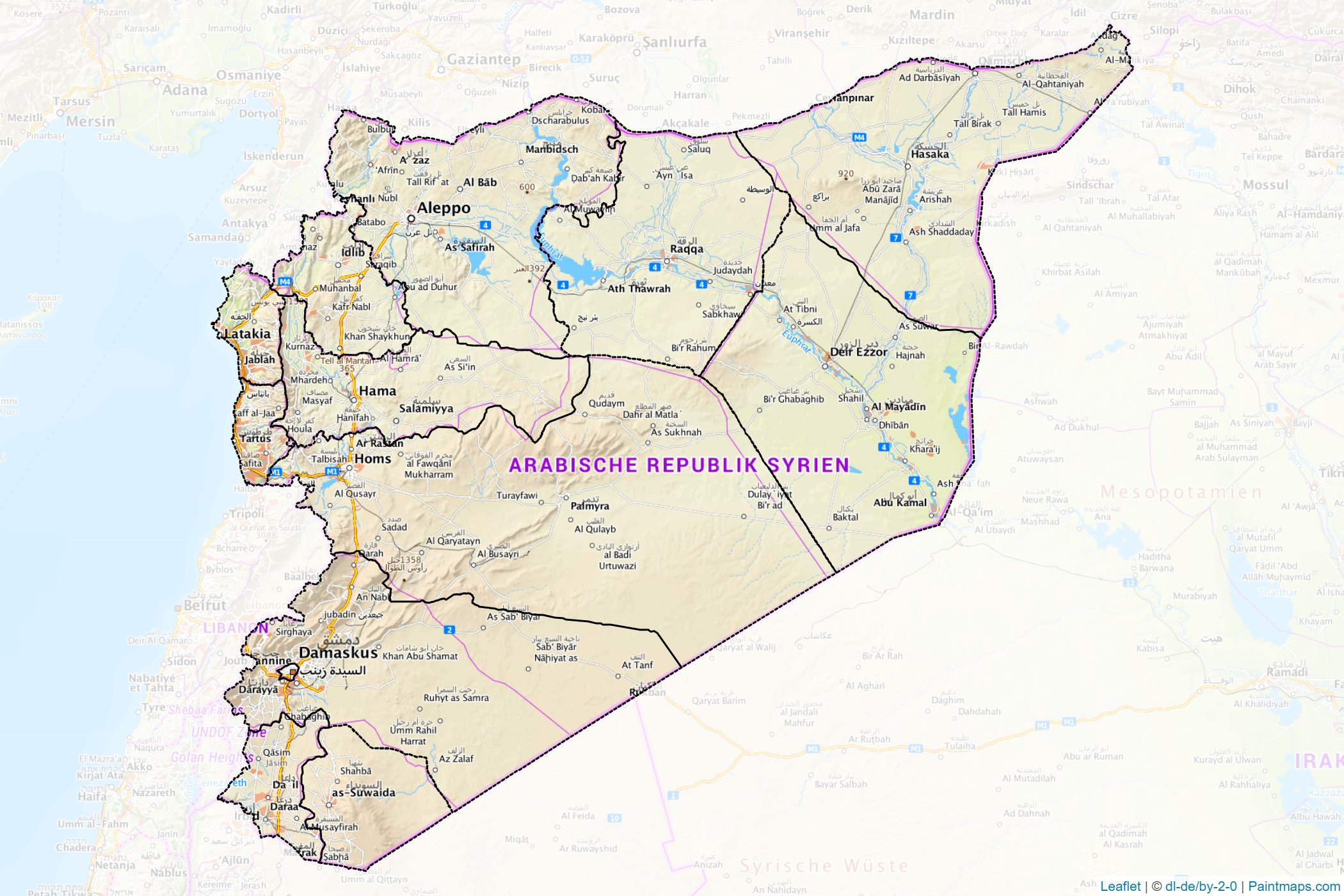 Muestras de recorte de mapas Siria -1