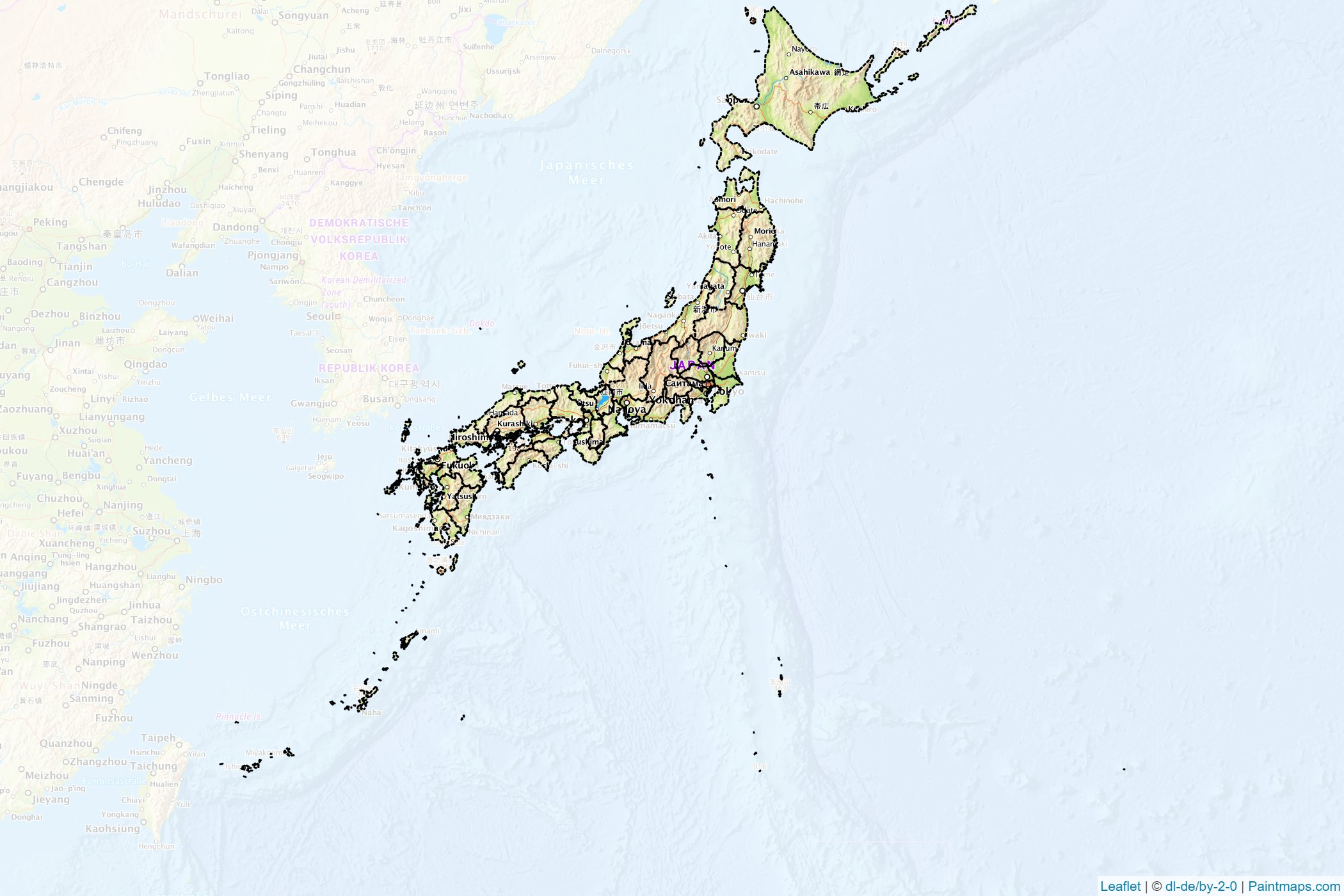 Muestras de recorte de mapas Japón -1