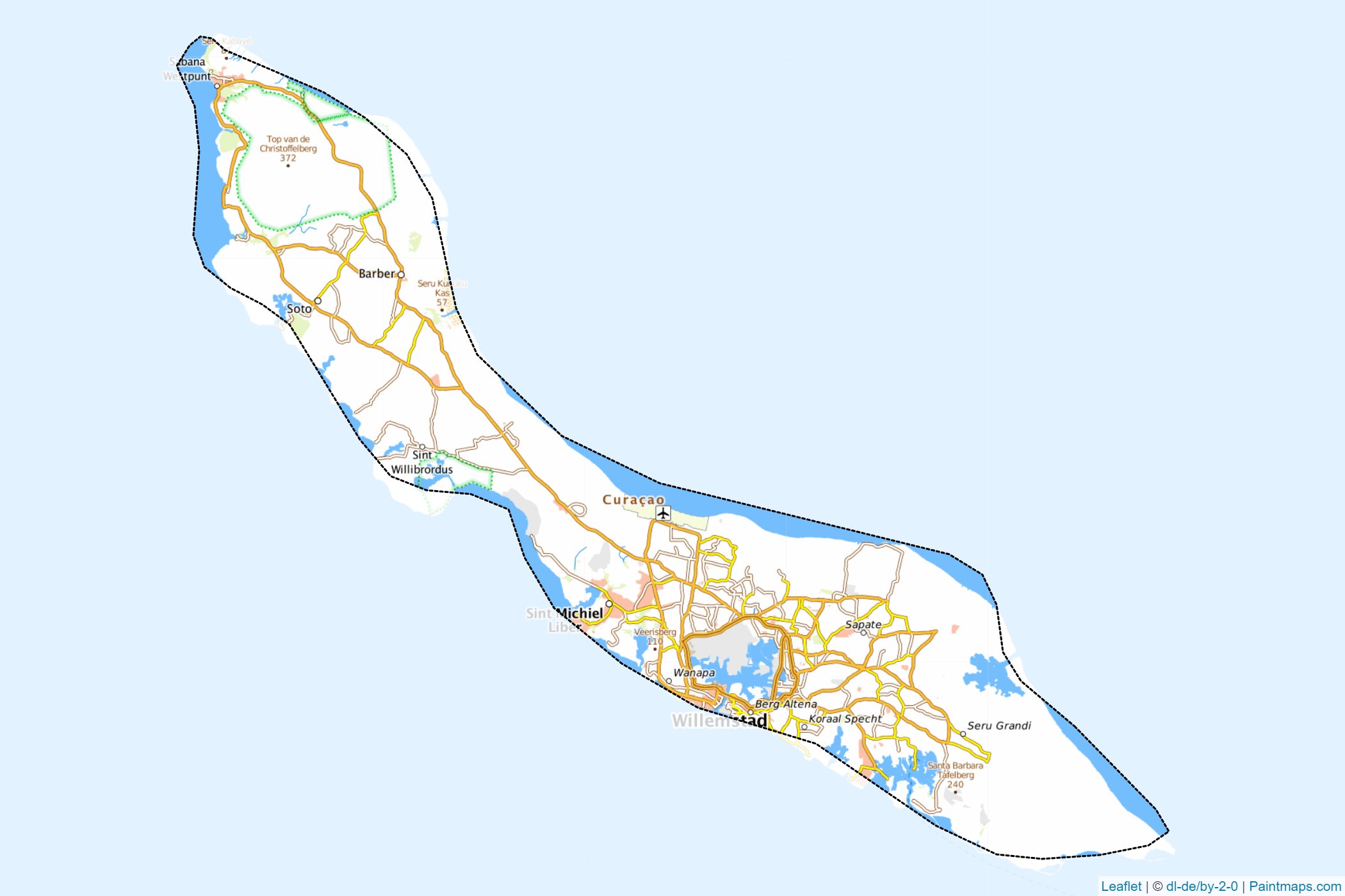 Muestras de recorte de mapas Curacao -1