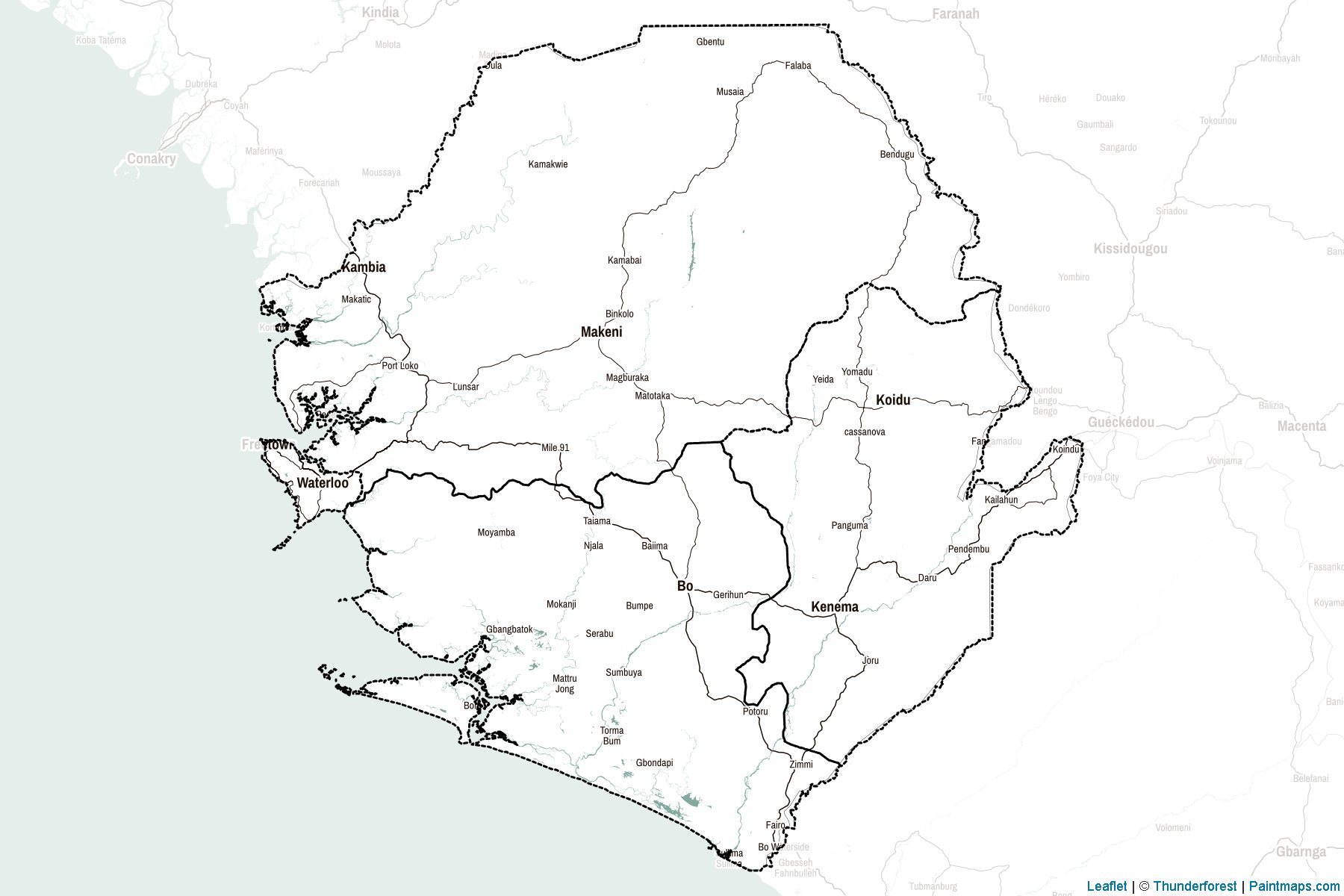 Muestras de recorte de mapas Sierra Leona -2