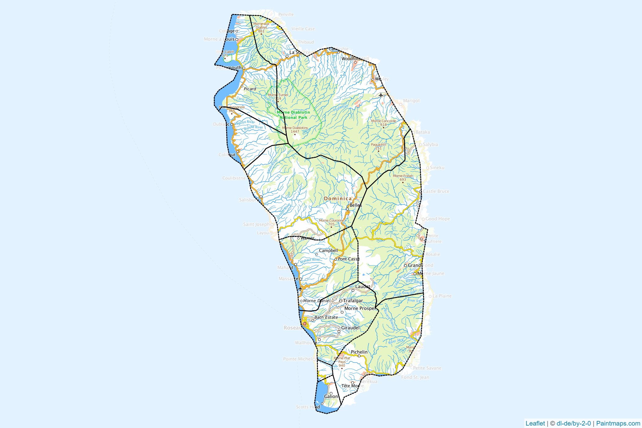 Muestras de recorte de mapas Dominica -1