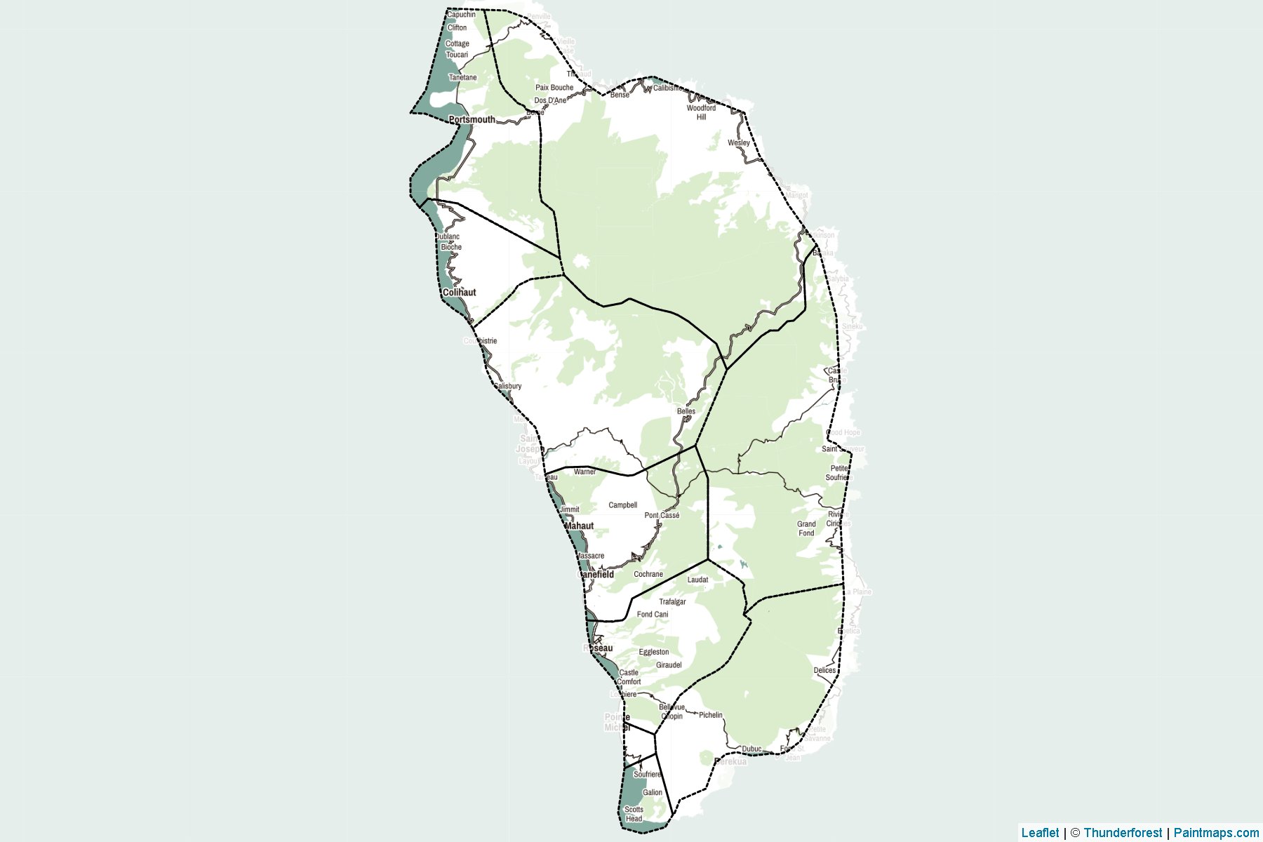 Muestras de recorte de mapas Dominica -2