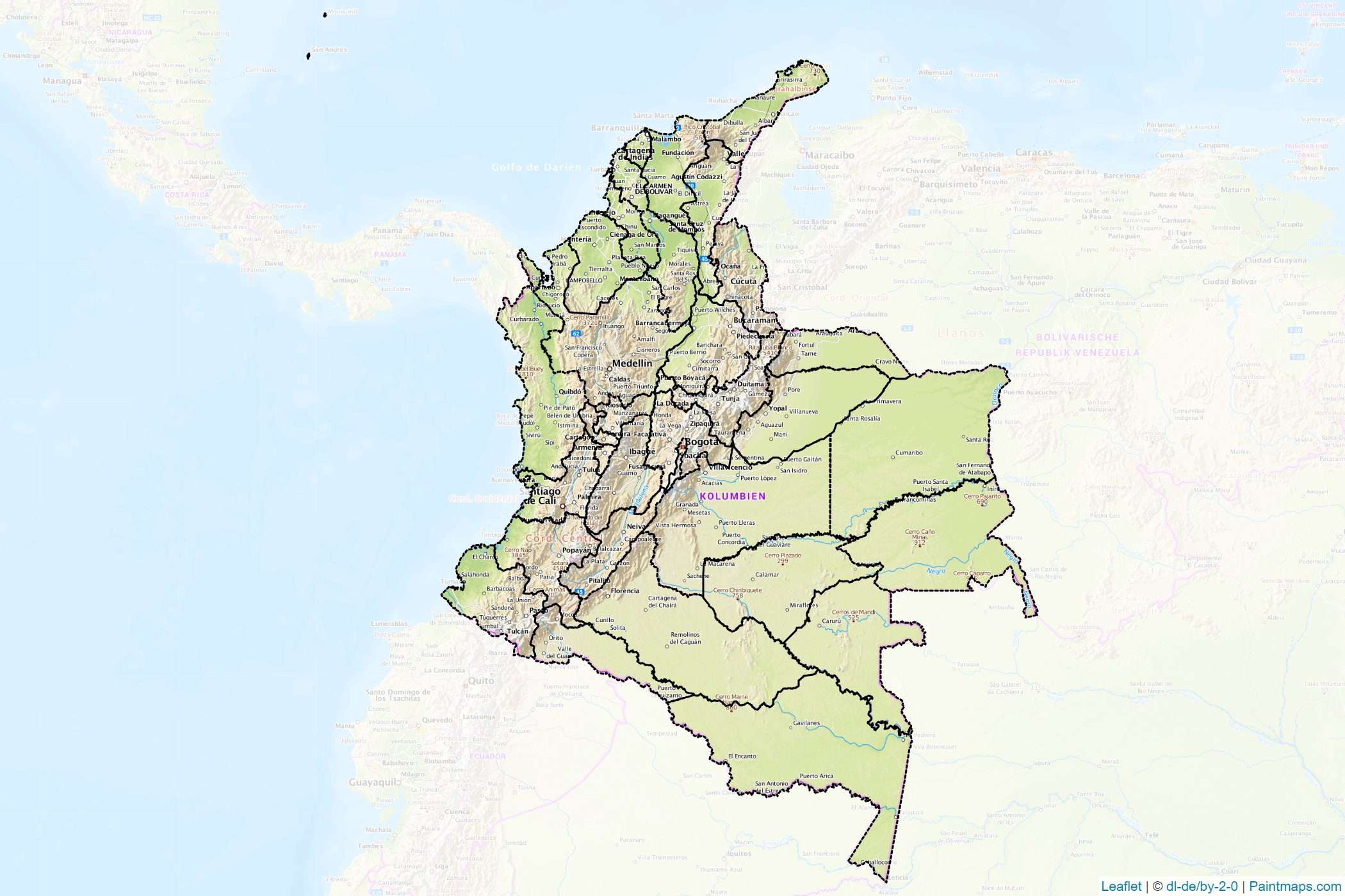 Muestras de recorte de mapas Colombia -1