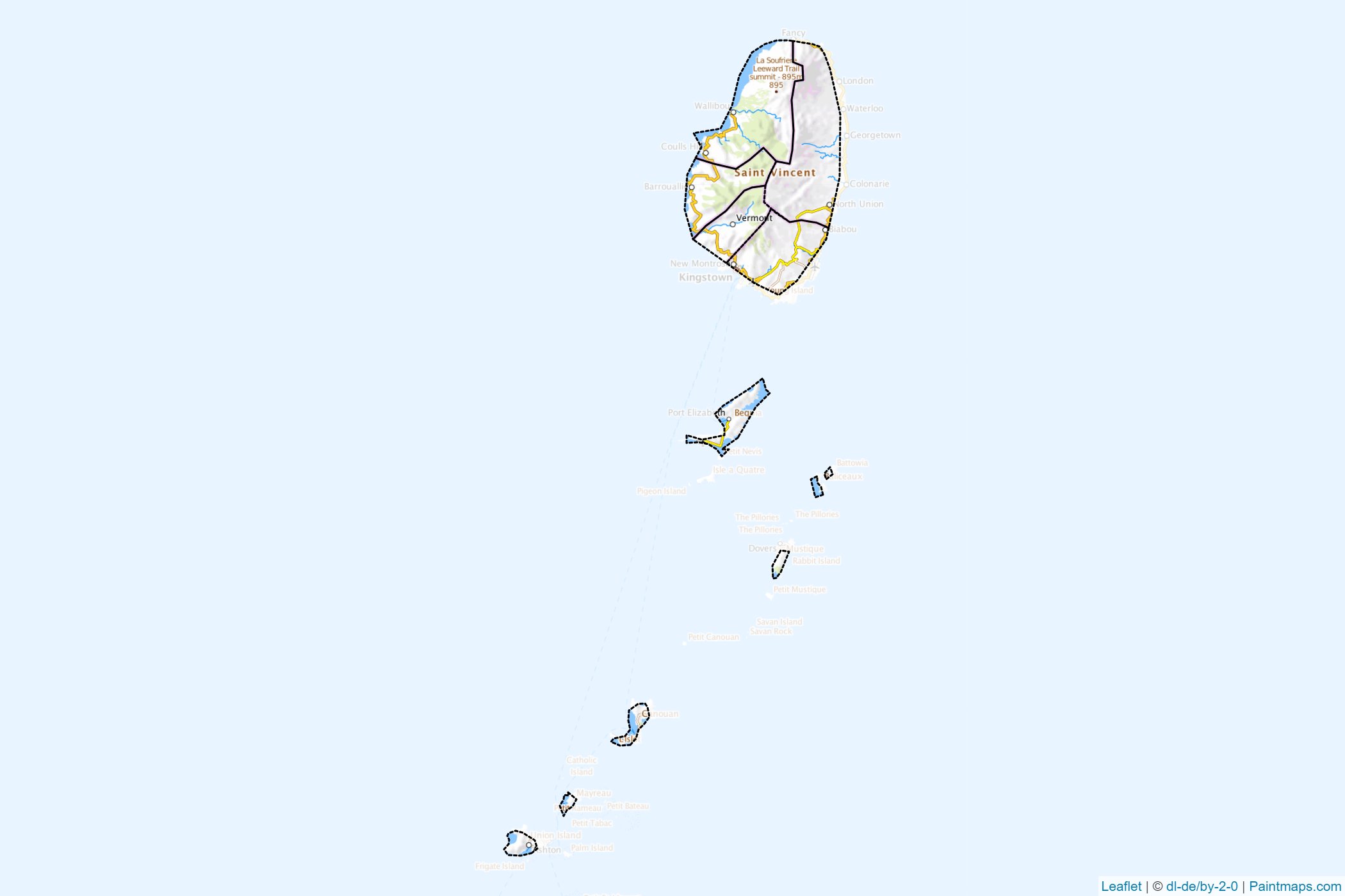 Saint Vincent and the Grenadines  Map Cropping Samples-1