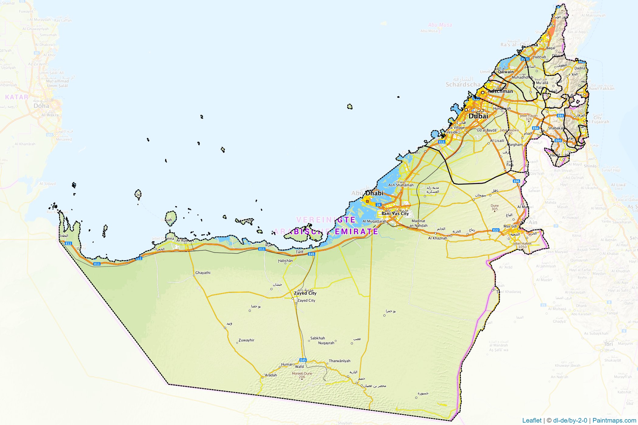 Muestras de recorte de mapas Emiratos Árabes Unidos -1