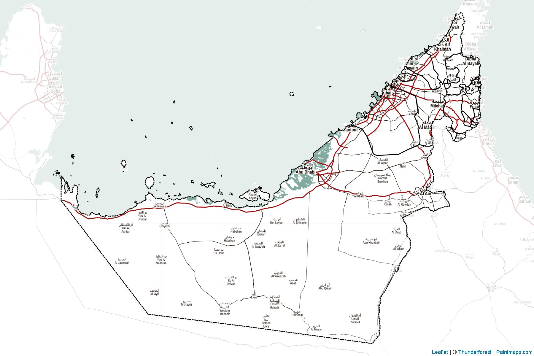 Muestras de recorte de mapas Emiratos Árabes Unidos -2