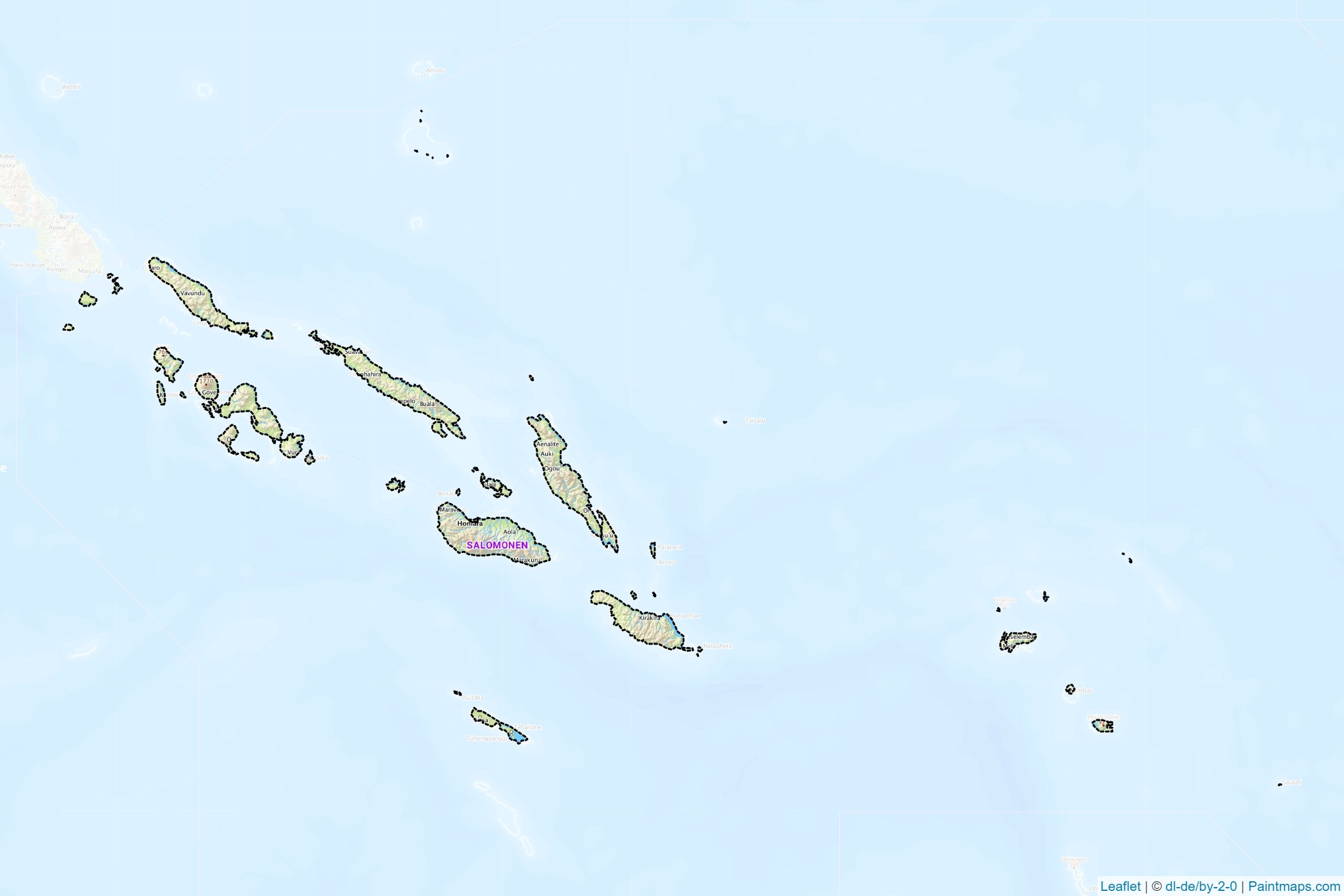 Muestras de recorte de mapas Islas Salomón -1