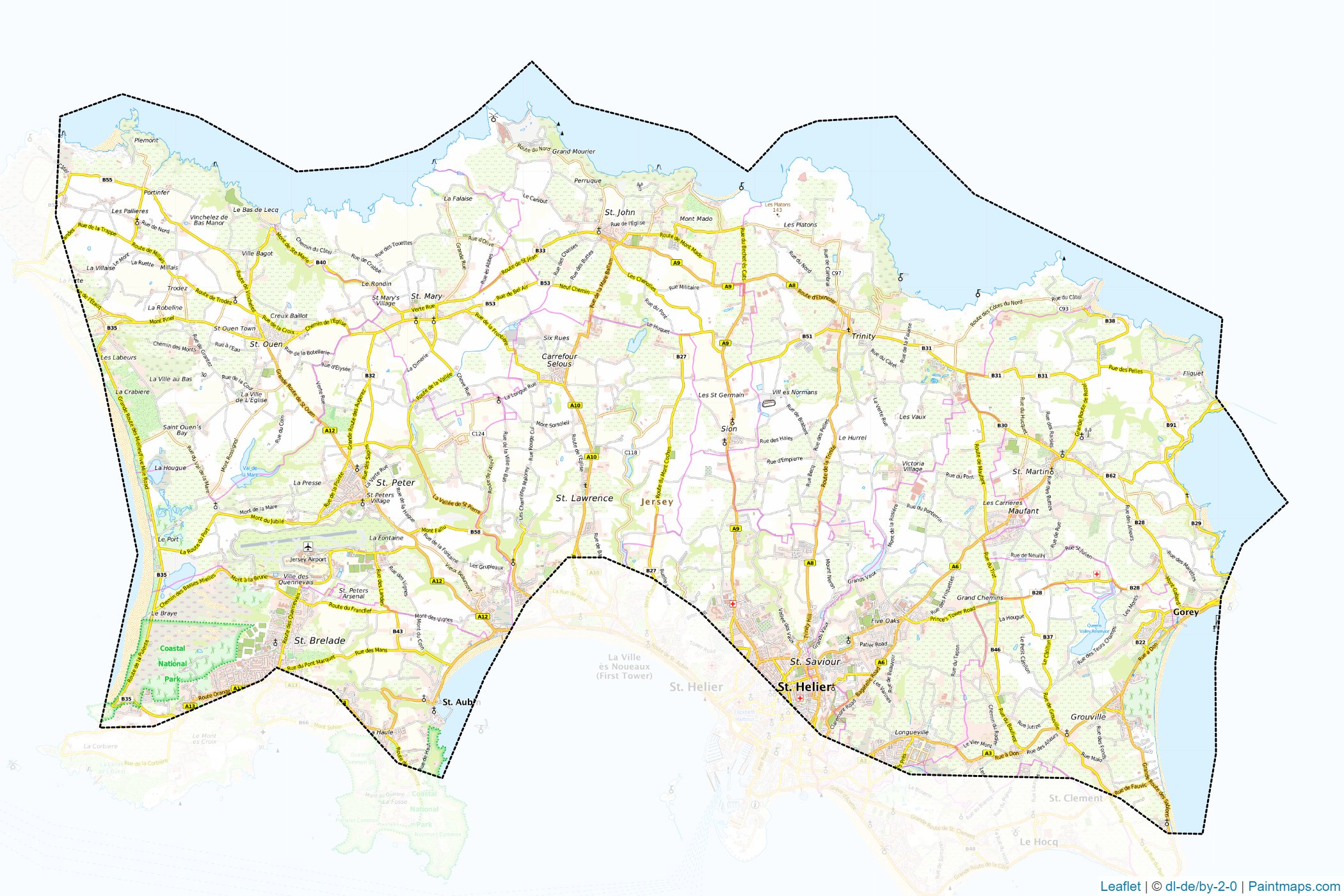 Make printable Jersey maps with border masking (cropping) using leaflet ...