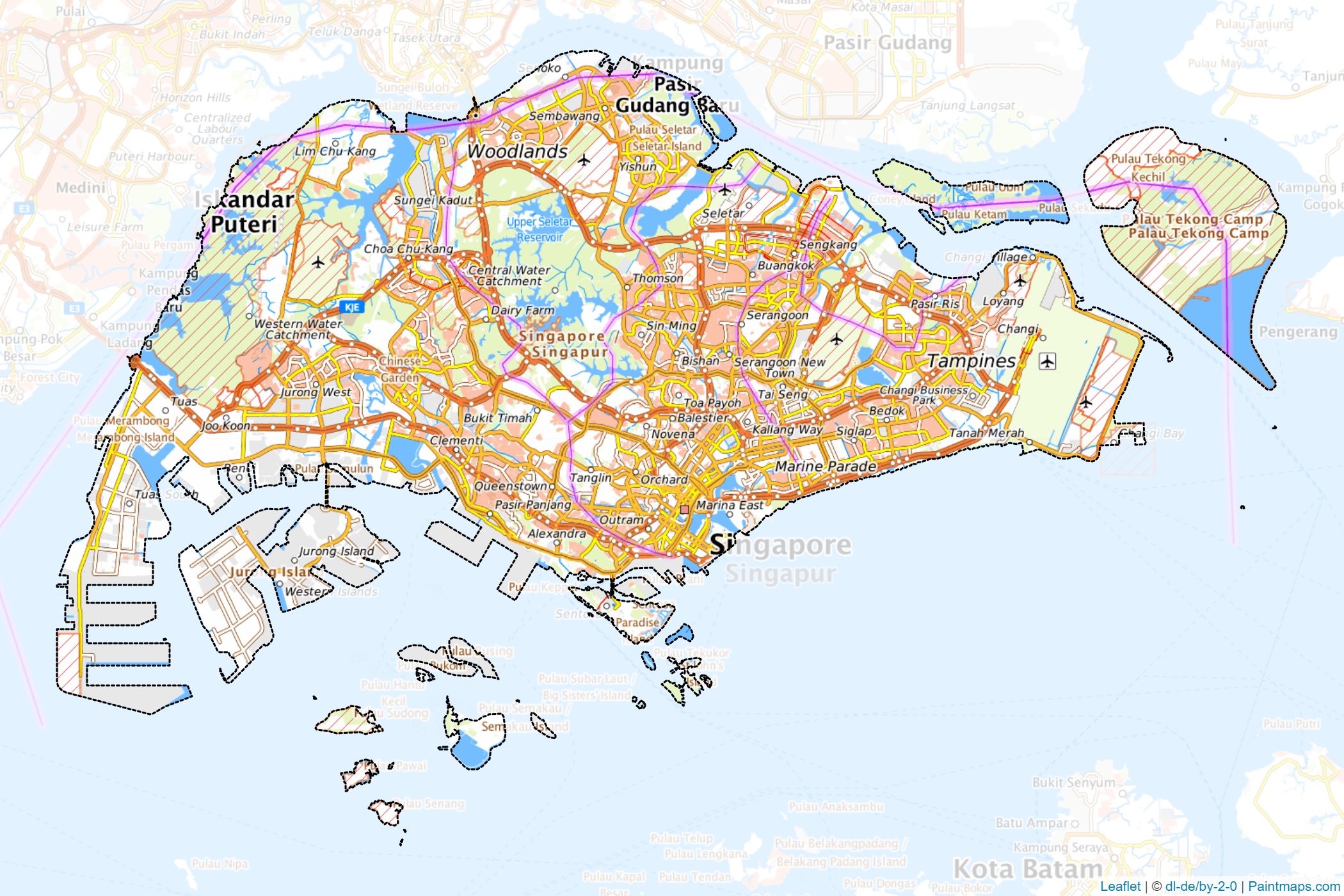 Muestras de recorte de mapas Singapur -1