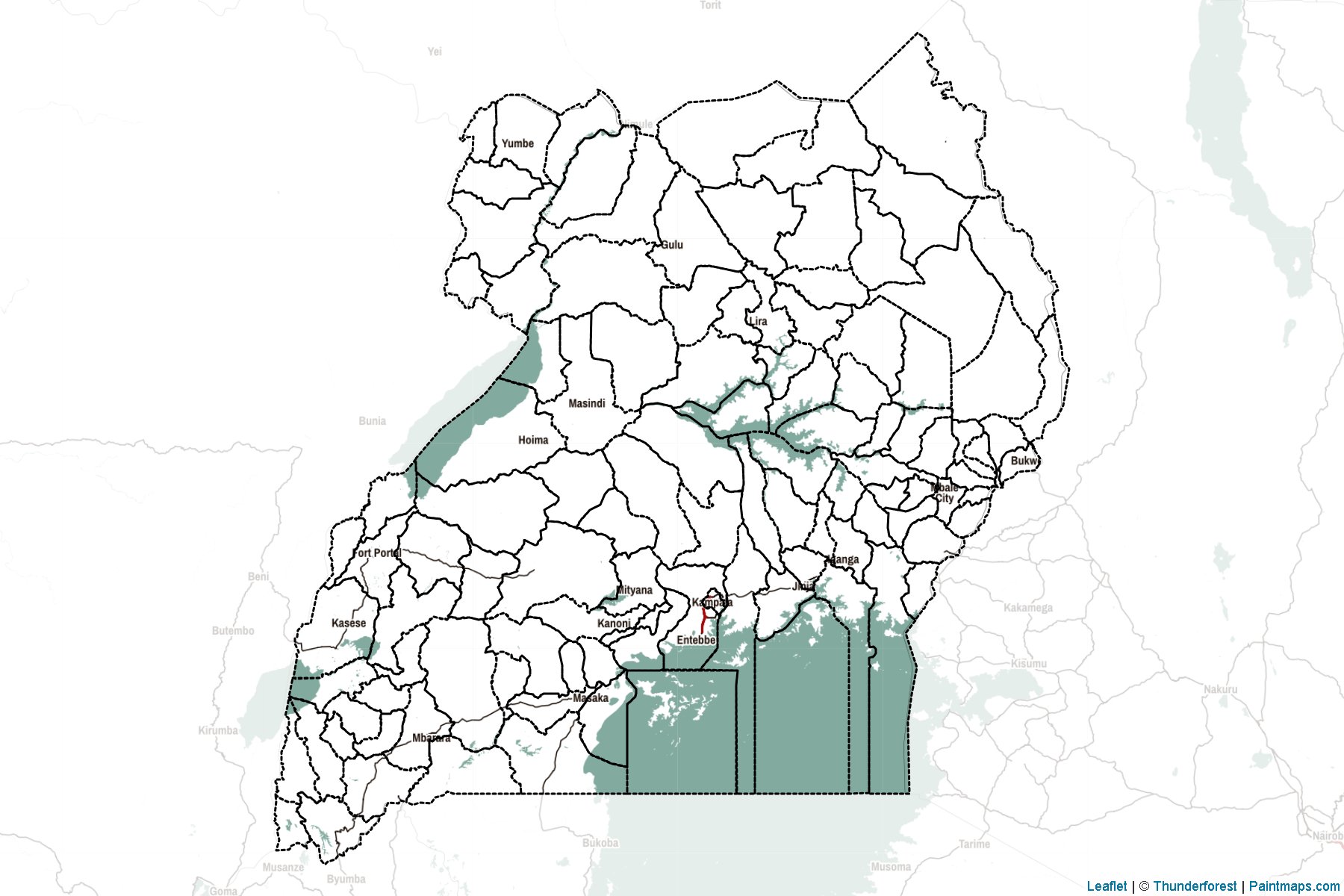 Muestras de recorte de mapas Uganda -2