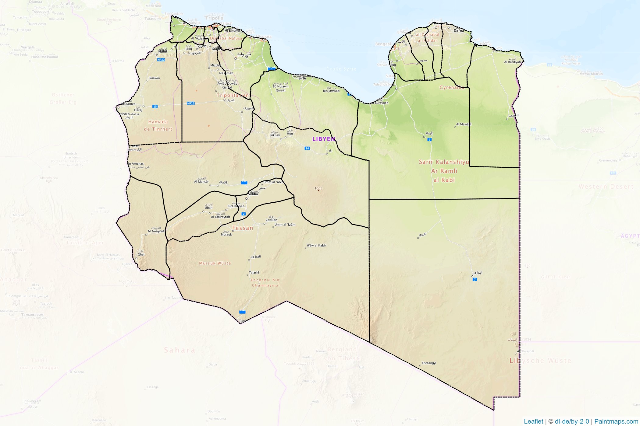 Muestras de recorte de mapas Libia -1