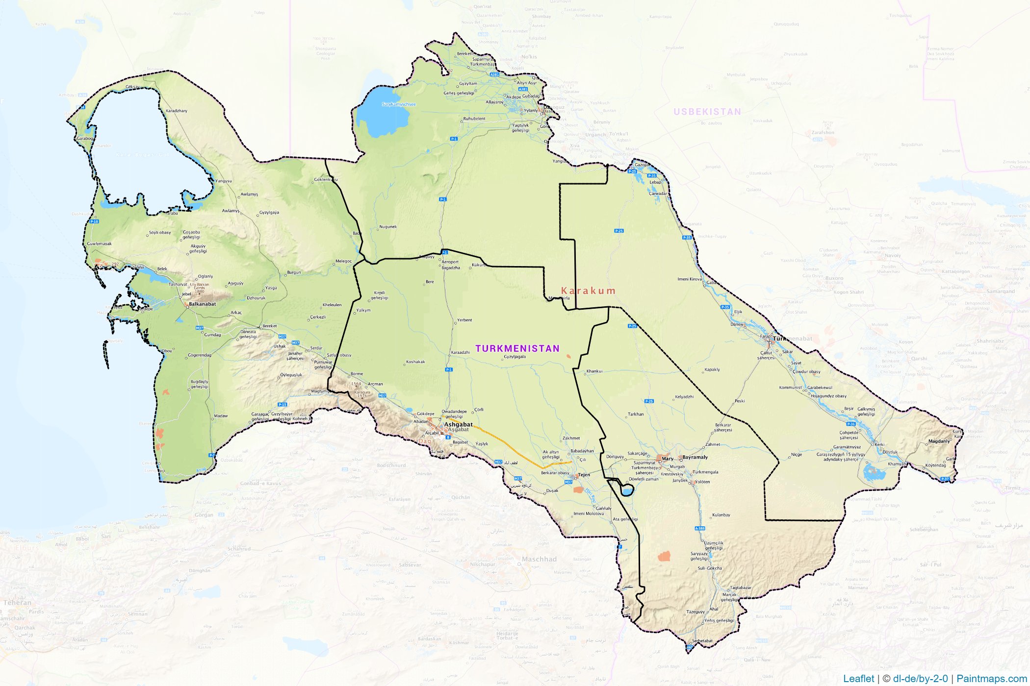 Turkmenistan  Map Cropping Samples-1