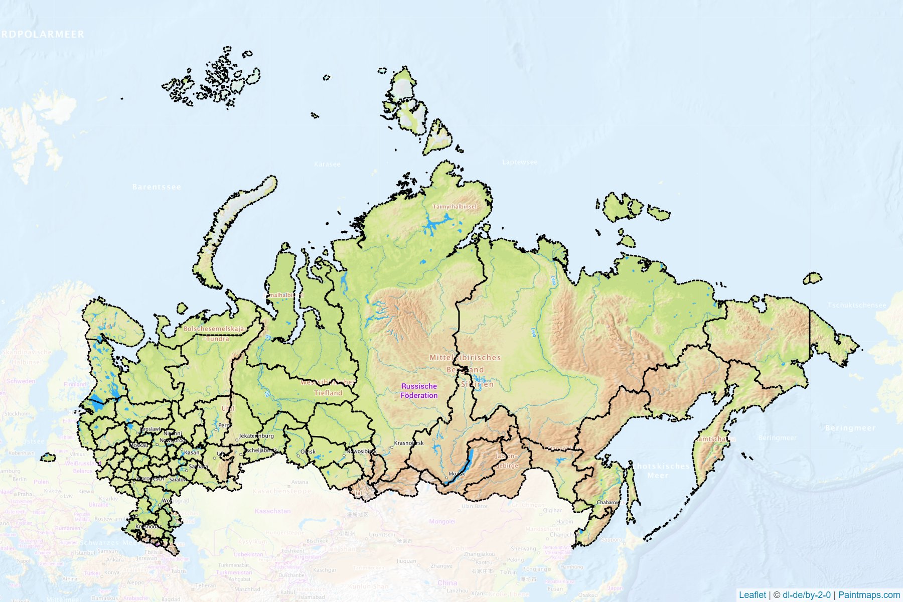 Muestras de recorte de mapas Federación Rusa -1