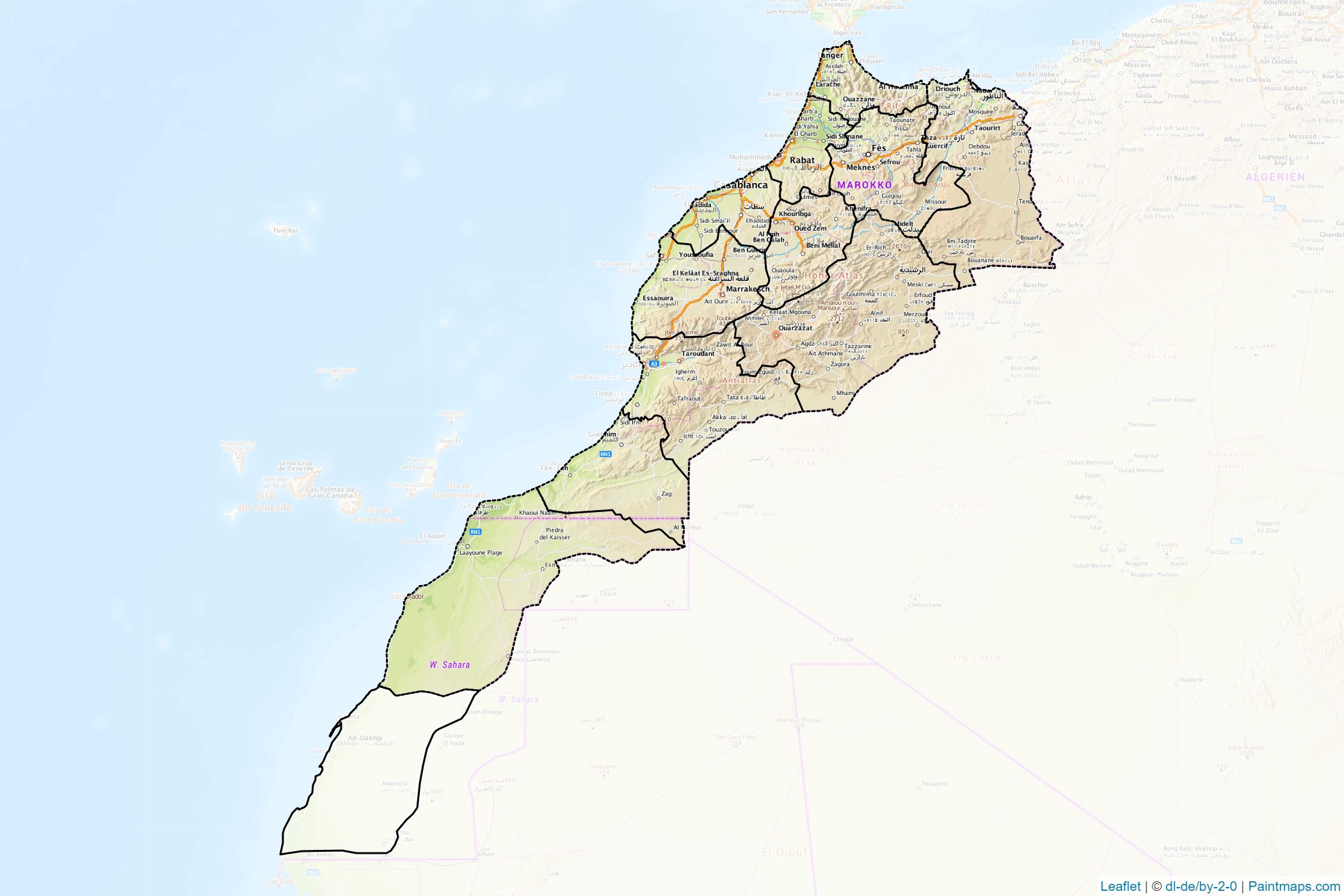 Muestras de recorte de mapas Marruecos -1