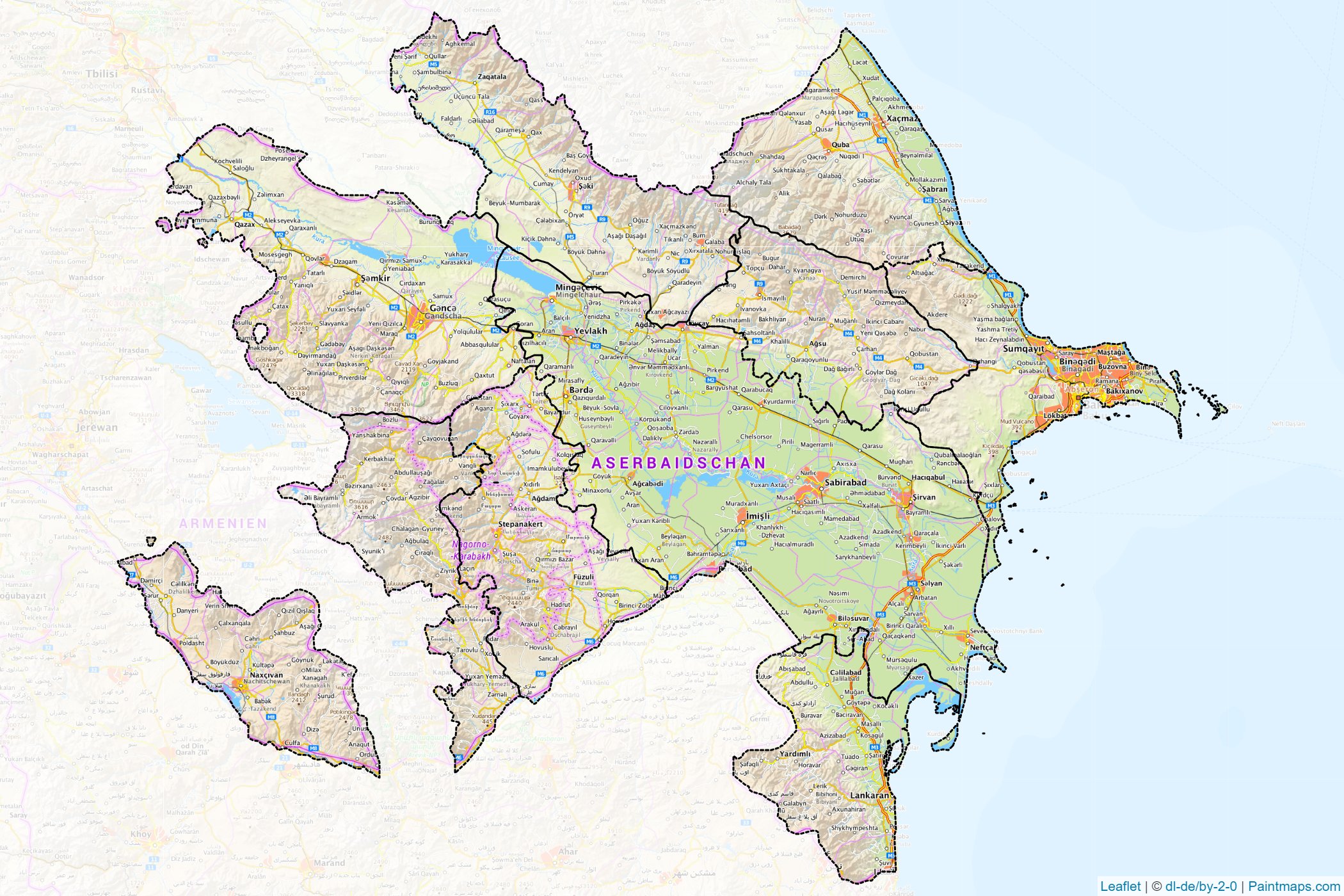 Muestras de recorte de mapas Azerbaiyán -1