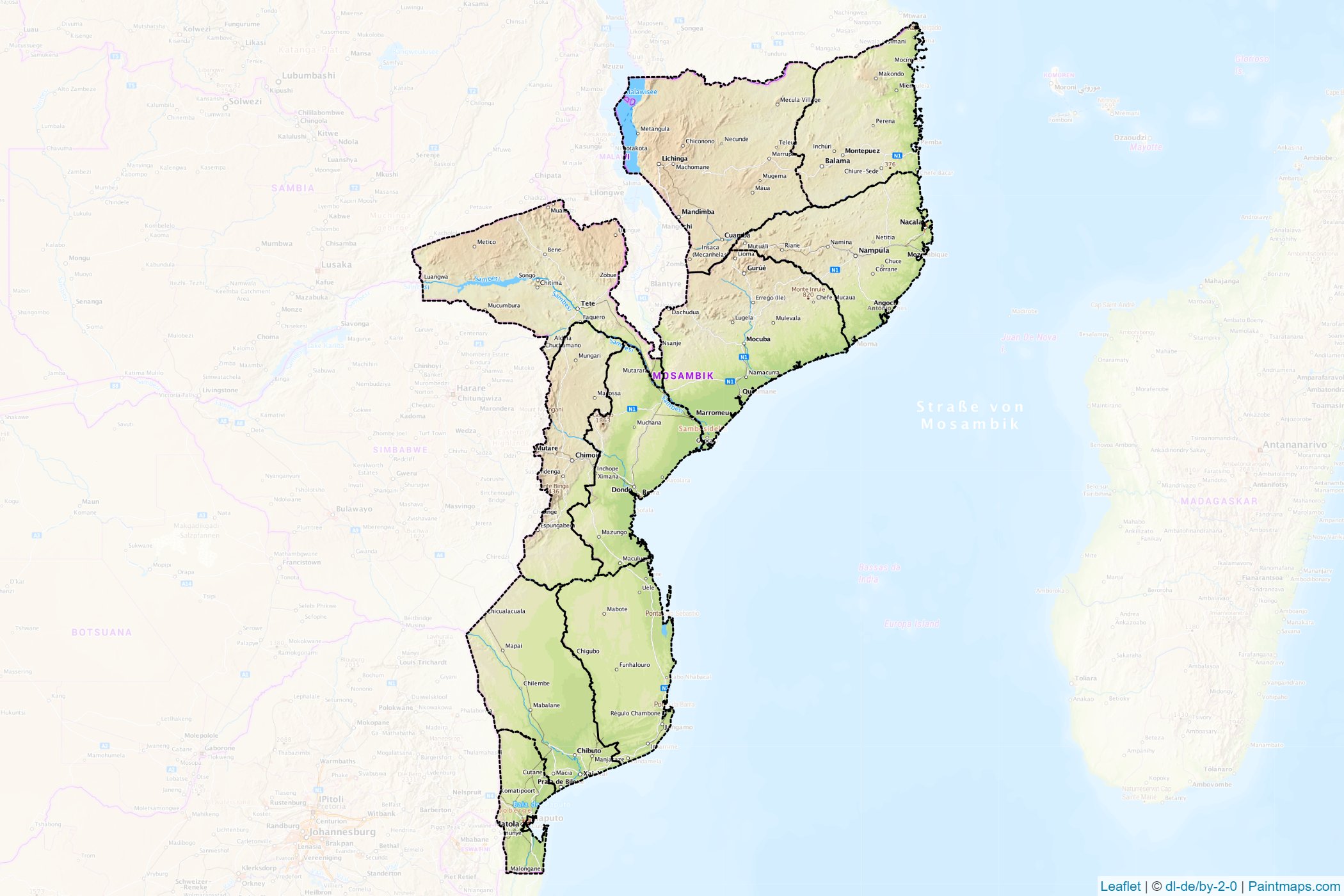 Muestras de recorte de mapas Mozambique -1