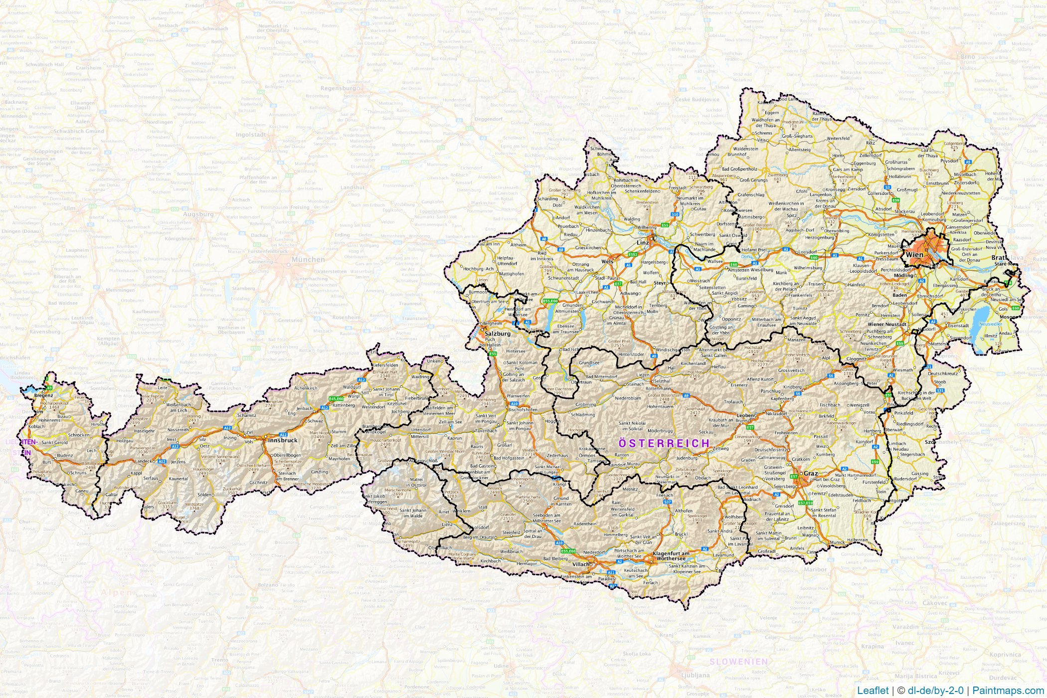 Make printable Austria maps with border masking (cropping) using ...