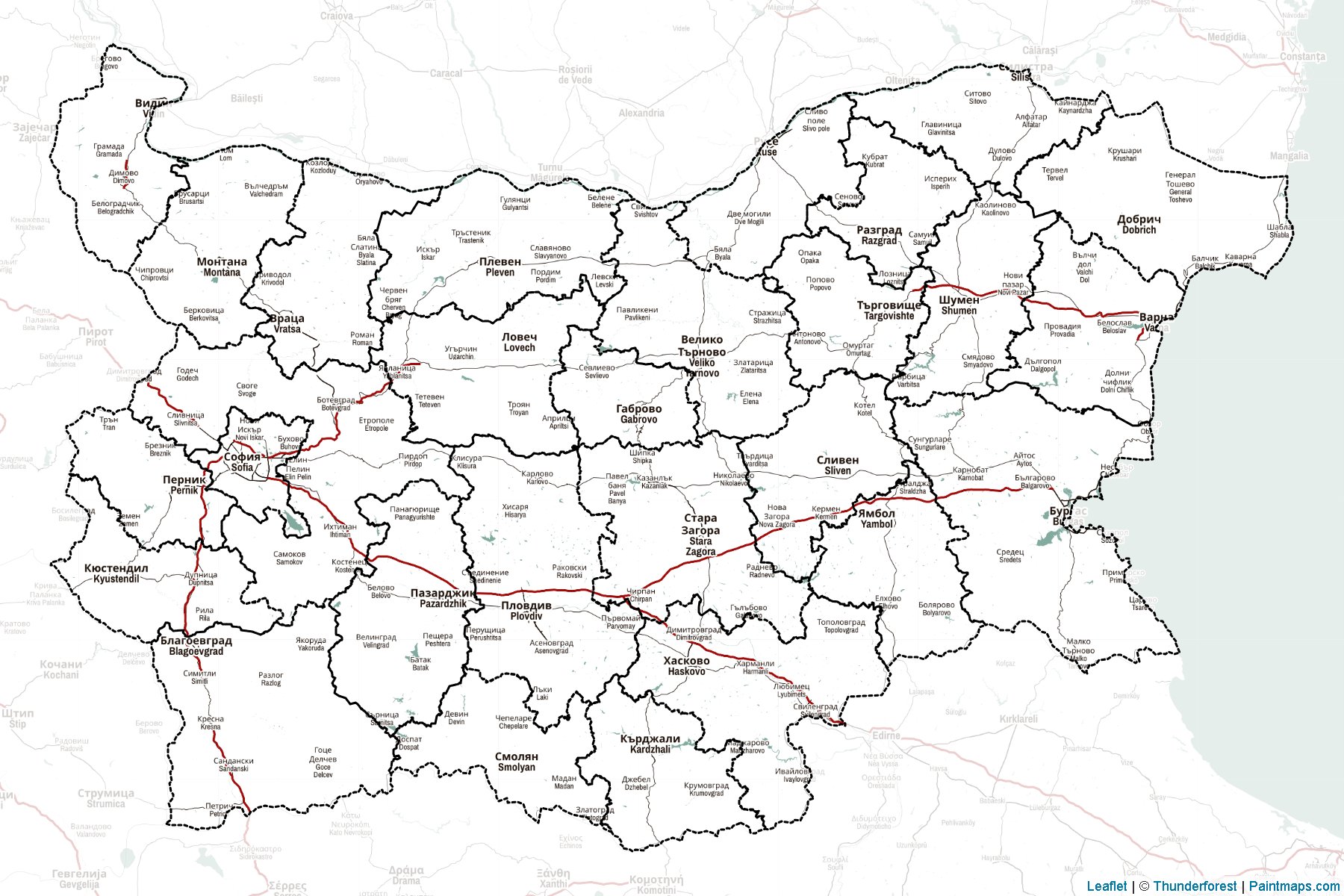 Bulgaristan  Haritası Örnekleri-2